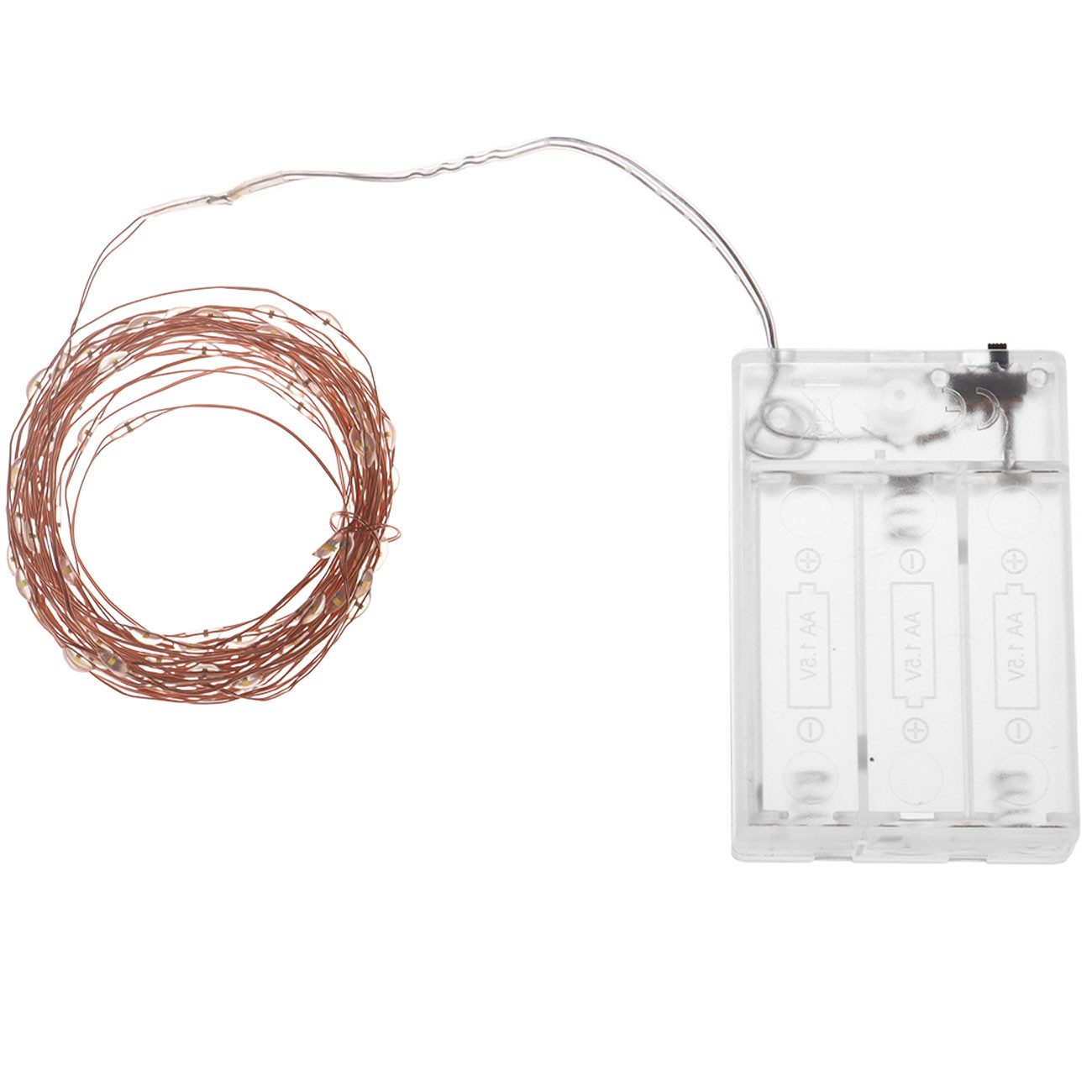 Casativo LED-Lichterkette LED-Micro-Lichterkette 5m 100 warmweiße LEDs Batteriebetrieb Deko, 5m Lichterdraht: 100 warmweiße Micro-LEDs, flexibel, dekorativ