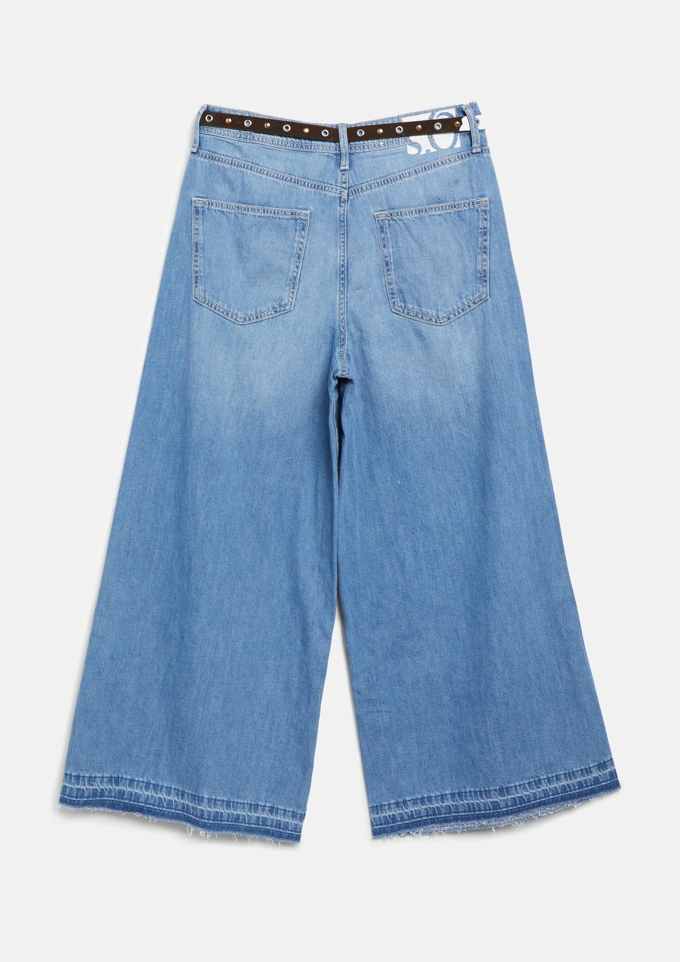 s.Oliver Weite Jeans Jeans-Hose Culotte / High Rise / Extra Wide Leg / mit Nietengürtel