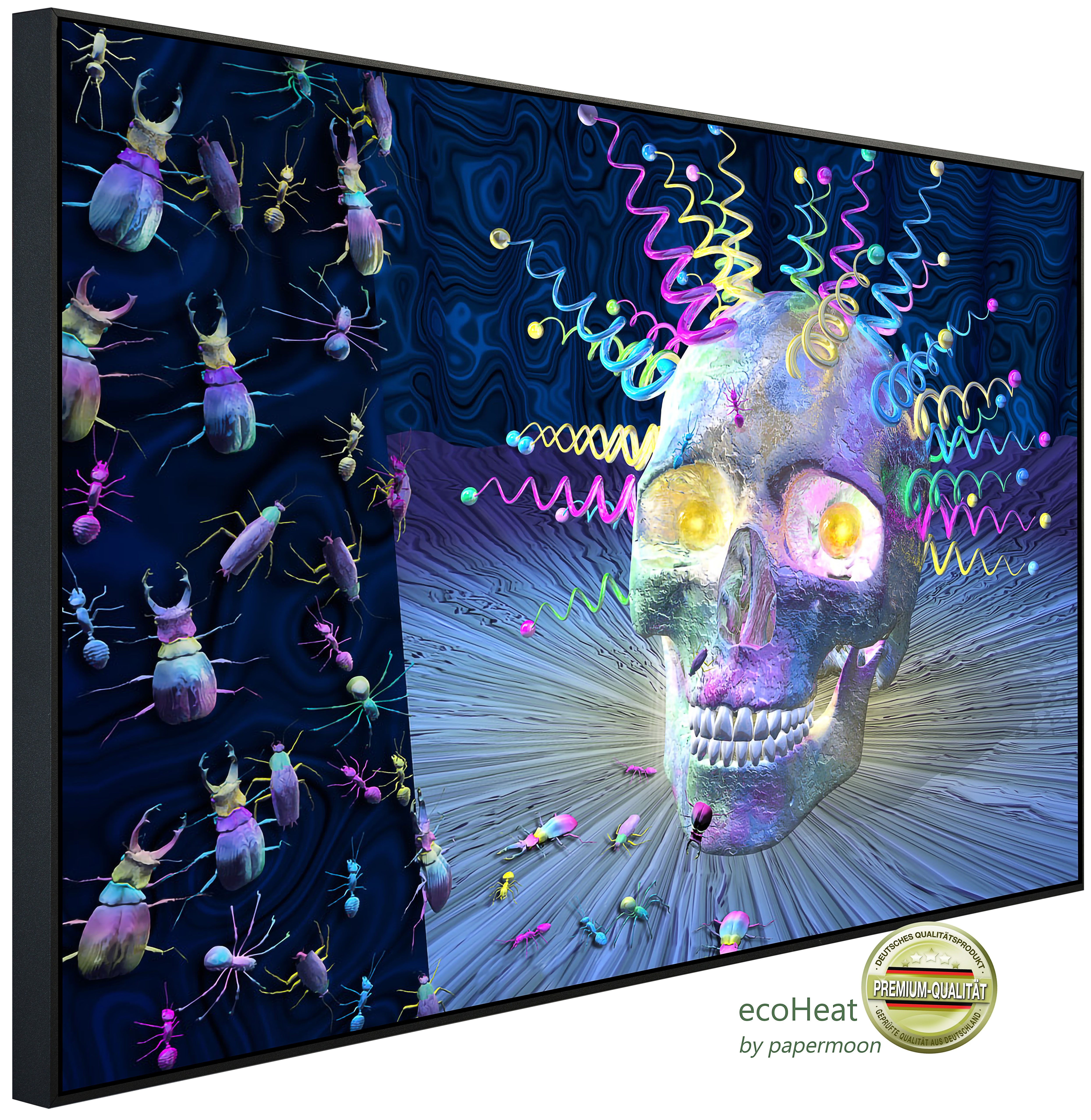 Papermoon Infrarotheizung INFRAROT-BILD-HEIZUNG, Psychedelischer Schädel, TÜV-Rheinland/GS zertifiziert, angenehme Strahlungswärme