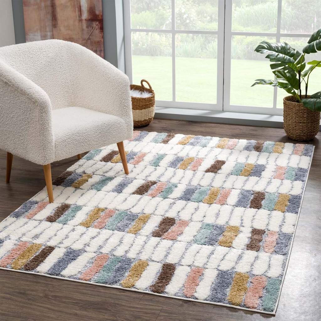 Hochflor-Teppich Focus 3032, Carpet City, rechteckig, Höhe: 20 mm, besonders weich, Modern, Bunt, 3D-Effekt