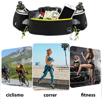 Cbei Laufgürtel Laufgürtel - Laufgürtel mit Trinkflaschen (2x 170ml), Laufgürtel Hüfttasche für Jogging, Walking, Marathon Premium Laufausrüstung