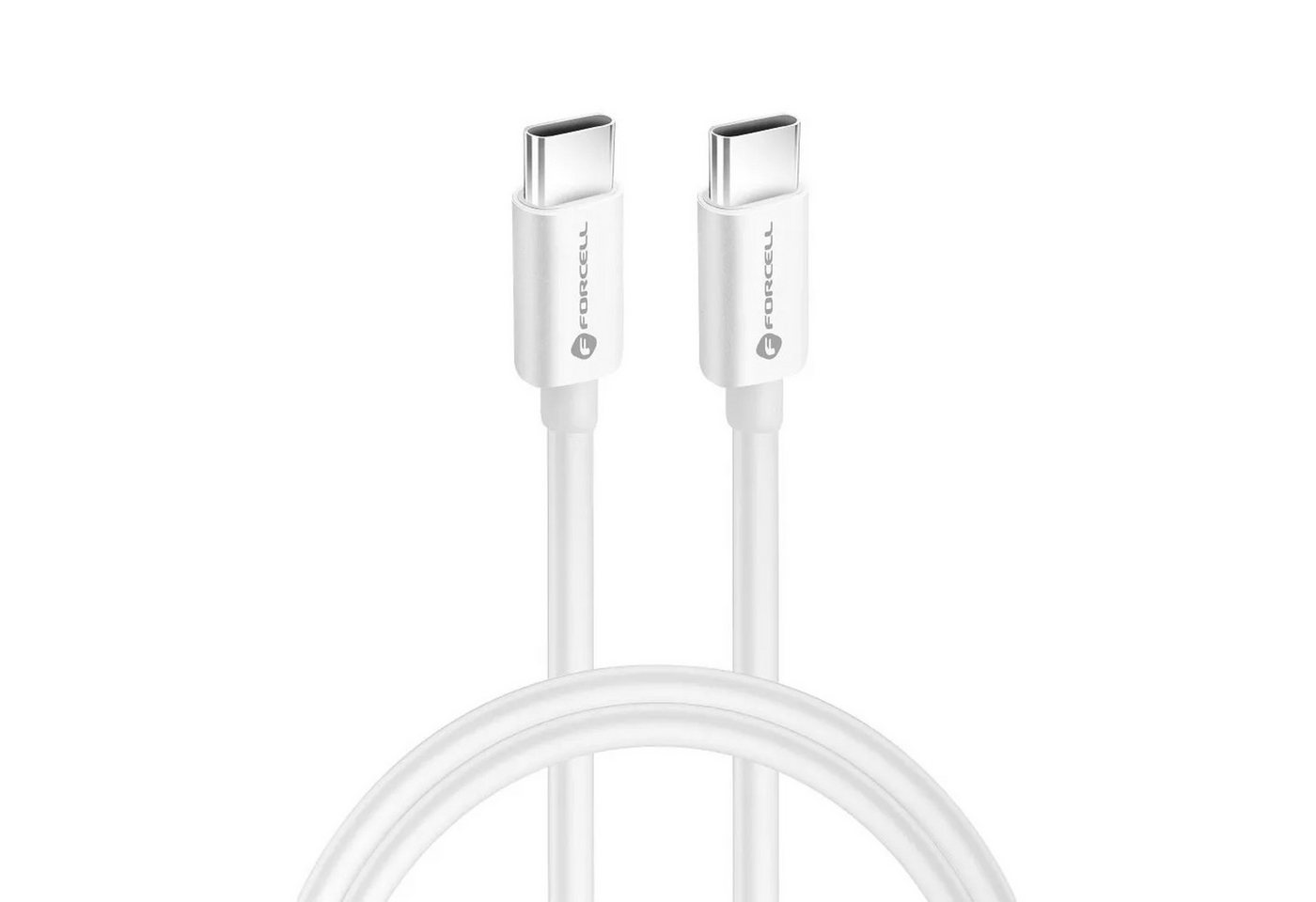Forcell Ladekabel USB Typ C aus USB Typ C Weiß QC4.0 3A/20V PD60W Datenkabel USB-Kabel, (150 cm)