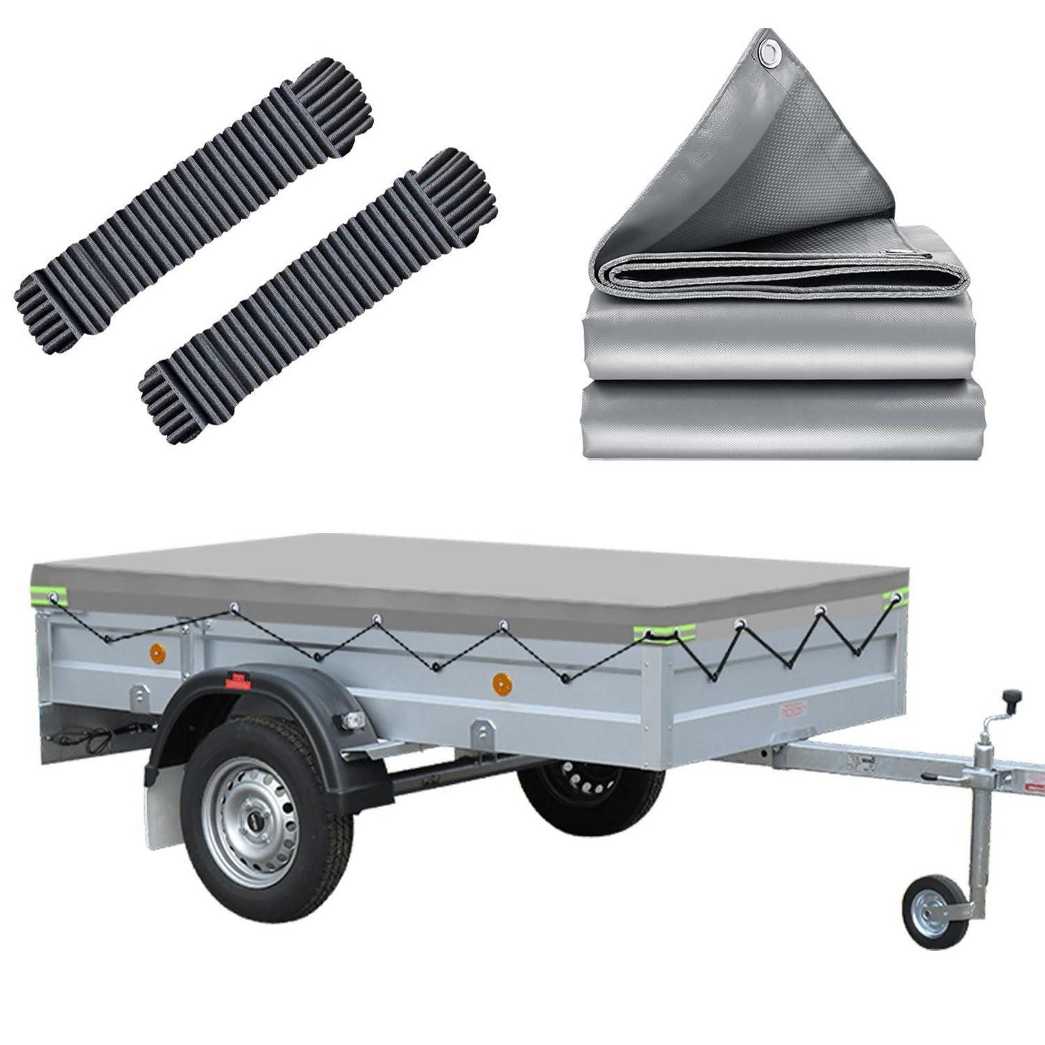 LuxusKollektion Anhängernetz Anhängerplane Flachplane Planenseil 209x115x10cm Grey 209x115x10cm, BxL: 1.15x2.09 m, (1-St)