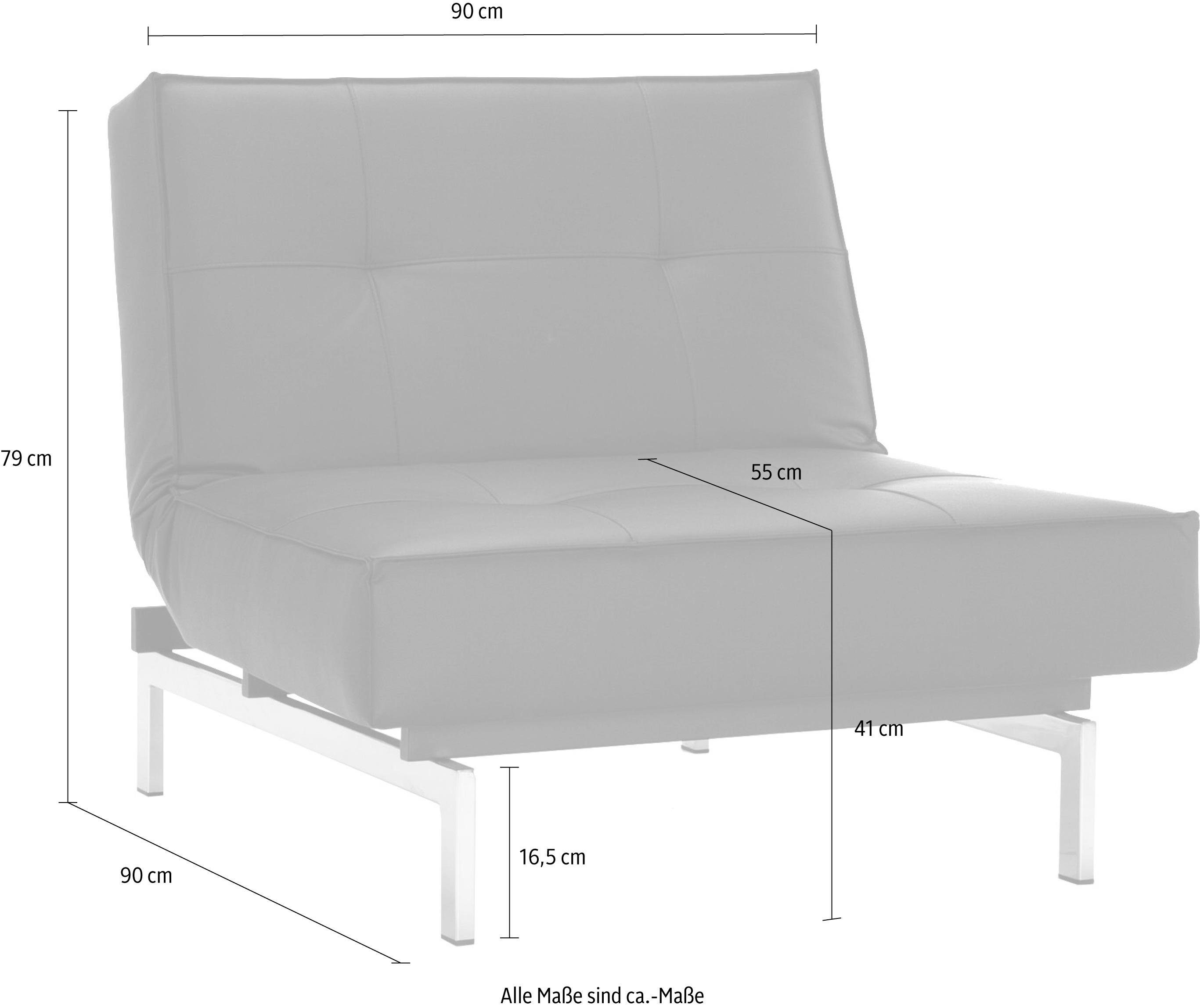 INNOVATION LIVING ™ skandinavischen Design in Sessel mit chromglänzenden Beinen, Splitback