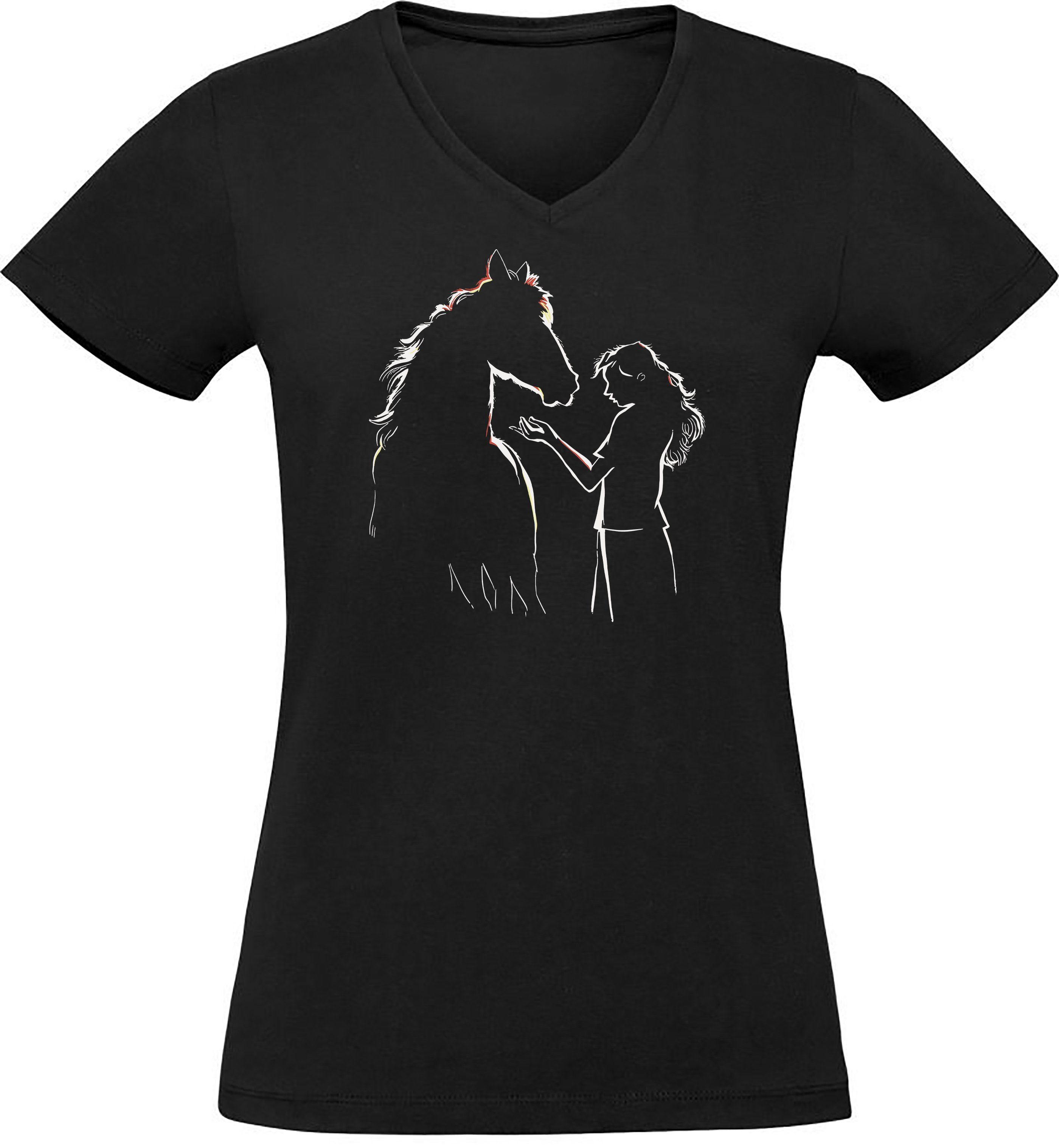 MyDesign24 T-Shirt Damen Pferde Print Shirt günstig online kaufen