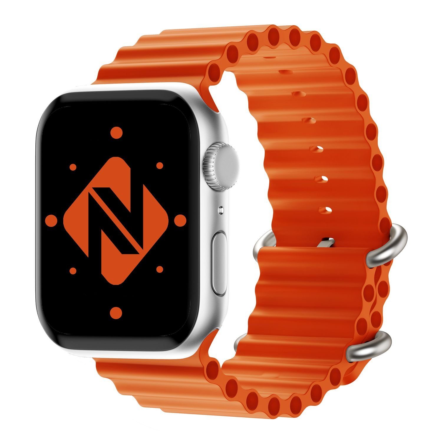 Nalia Smartwatch-Armband Apple Watch 38mm/40/41/42(Serie 10/11), Ocean Style Sportarmband / Silikon Ersatzband / Metall-Ring Verschluss