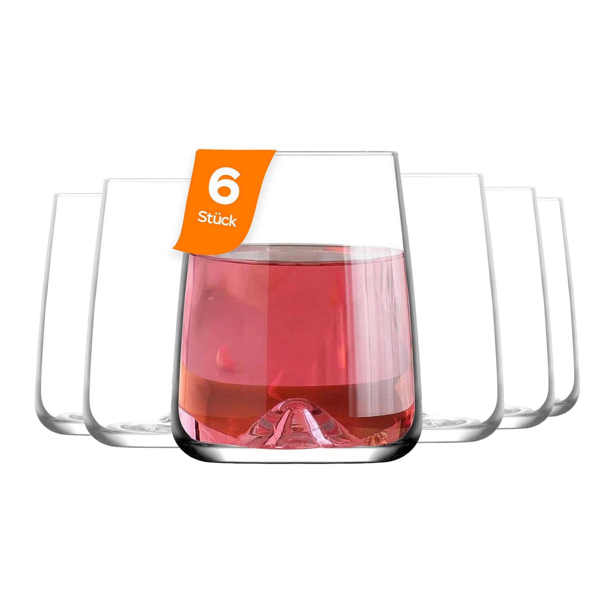 LAV Gläser-Set Terra Weinglas, 6-tlg., Glas, 6er-Set, 475ml, Ideal für kalte Getränke & dekorative Zwecke