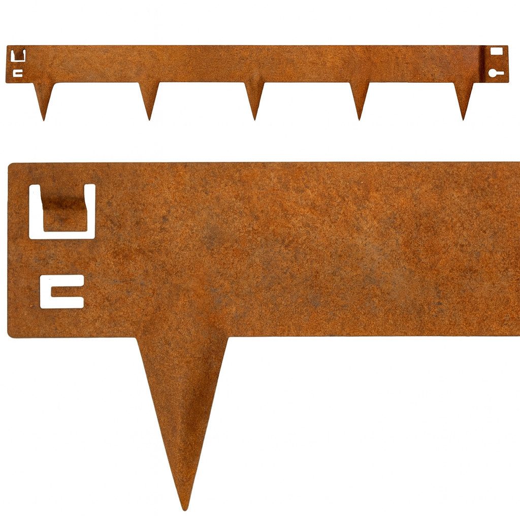 INTERGARDEN Rasenkante Cortenstahl Rasenkante 6m – robuste Edelrost Beeteinfassung 16cm