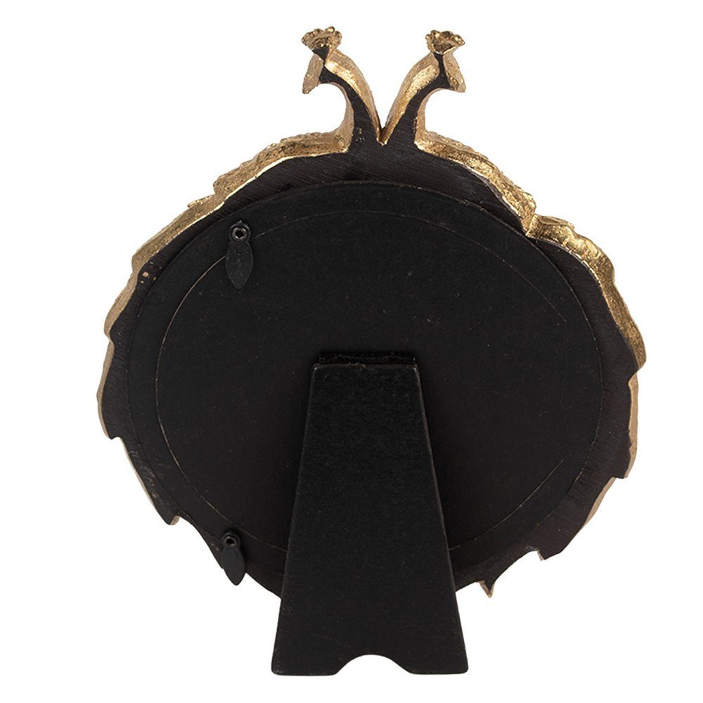 Clayre & Eef Bilderrahmen Bilderrahmen Rund Gold Pfau Ø 13 cm – Clayre & Eef
