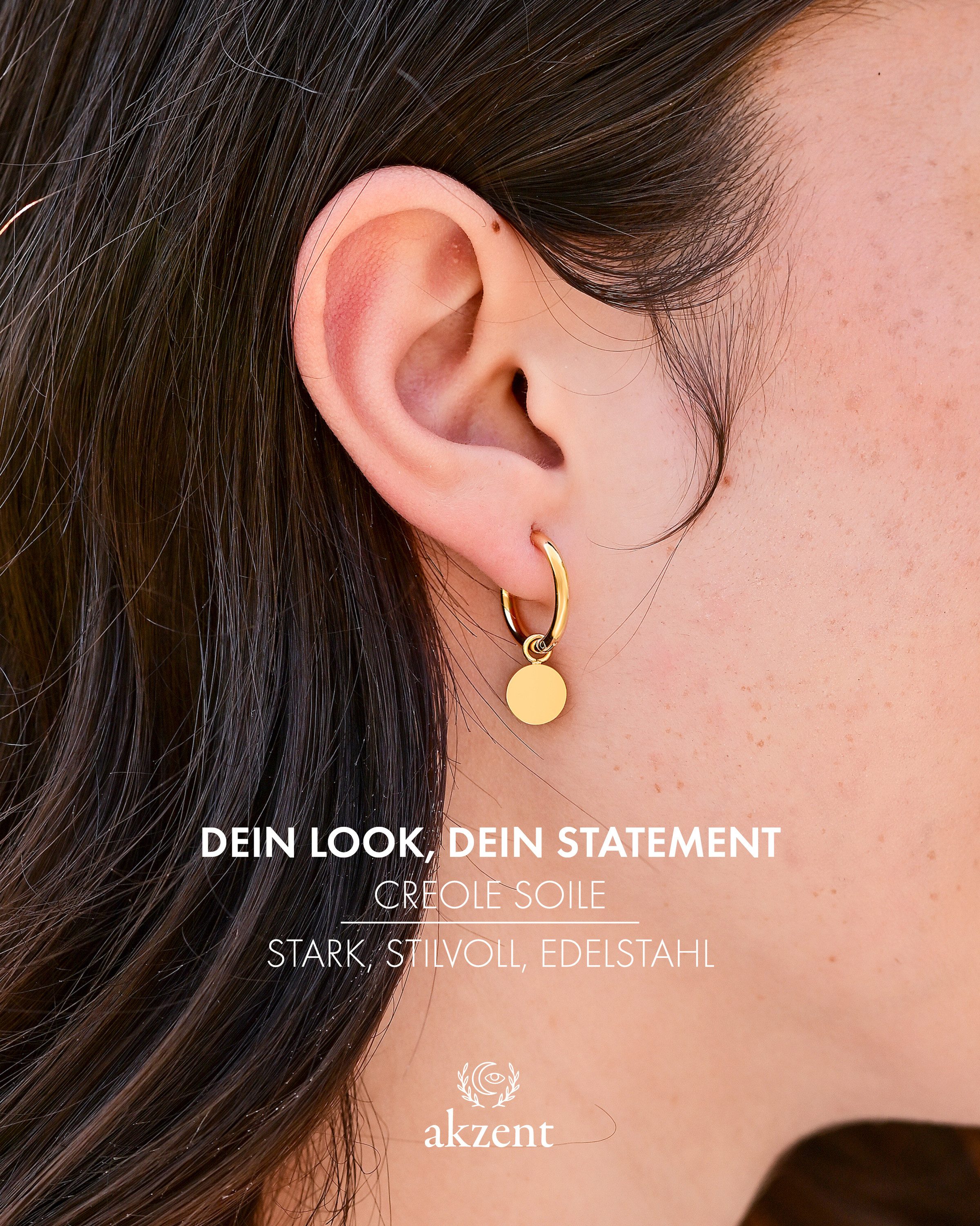 AKZENT Ohrring-Set Soile Creolen Ohrringe Edelstahl silber Damen wasserfest günstig online kaufen