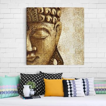 Bilderdepot24 Leinwandbild Vintage Retro Modern Buddha gold Bild auf Leinwand Groß XXL, Bild auf Leinwand; Leinwanddruck in vielen Größen