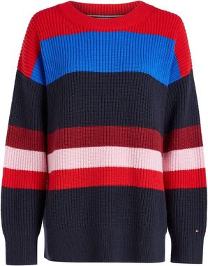 Tommy Hilfiger Strickpullover VIBRANT STRIPE C-NK SWEATER mit mehrfarbigem Blockstreifenmuster