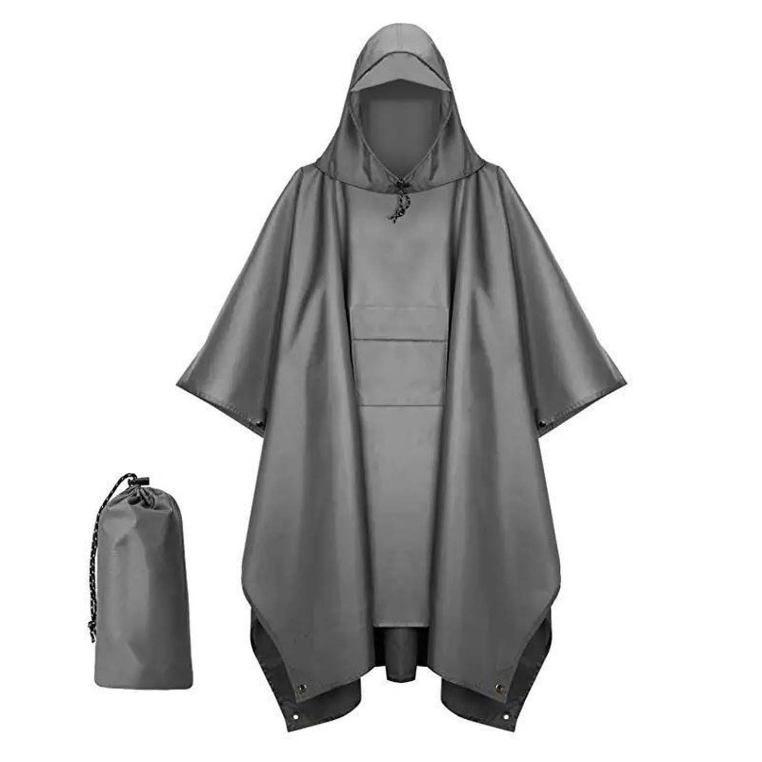 Regenjacke Regencape mit Kapuze 3 in 1 Multifunktional Atmungsaktiv