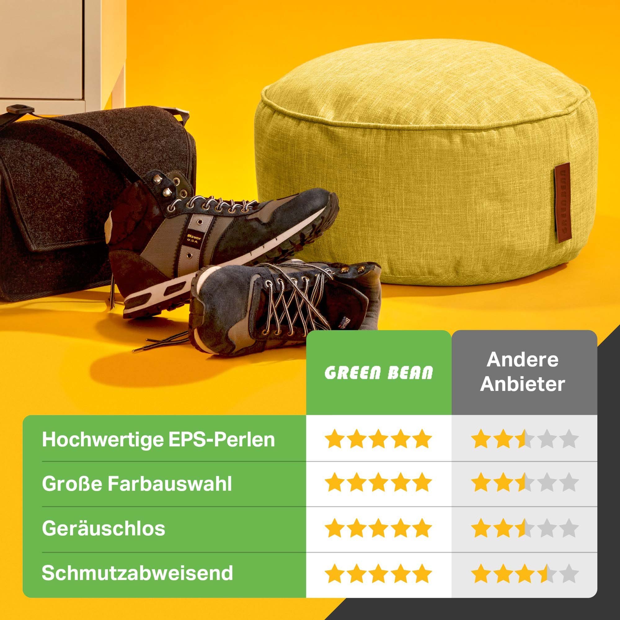 Weich Riesensitzsack Sitzkissen Füllung, Home-Linen Sitzsack und Liegekissen Sandgelb Bean Pouf Bodenkissen Drinnen Lounge EPS-Perlen mit Waschbar), Stoff Kuschelig Green (Indoor