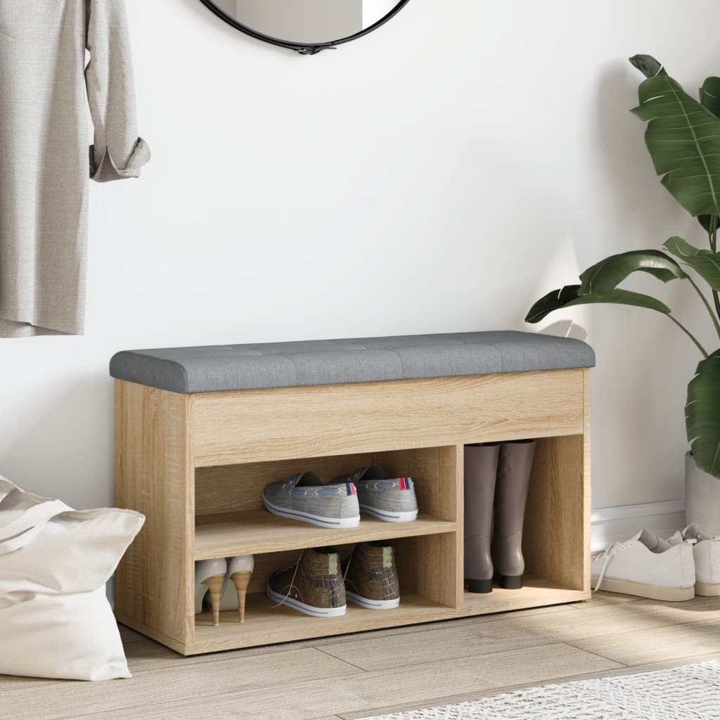 vidaXL Sitzbank Schuhbank Sonoma-Eiche 82x32x45,5 cm günstig online kaufen