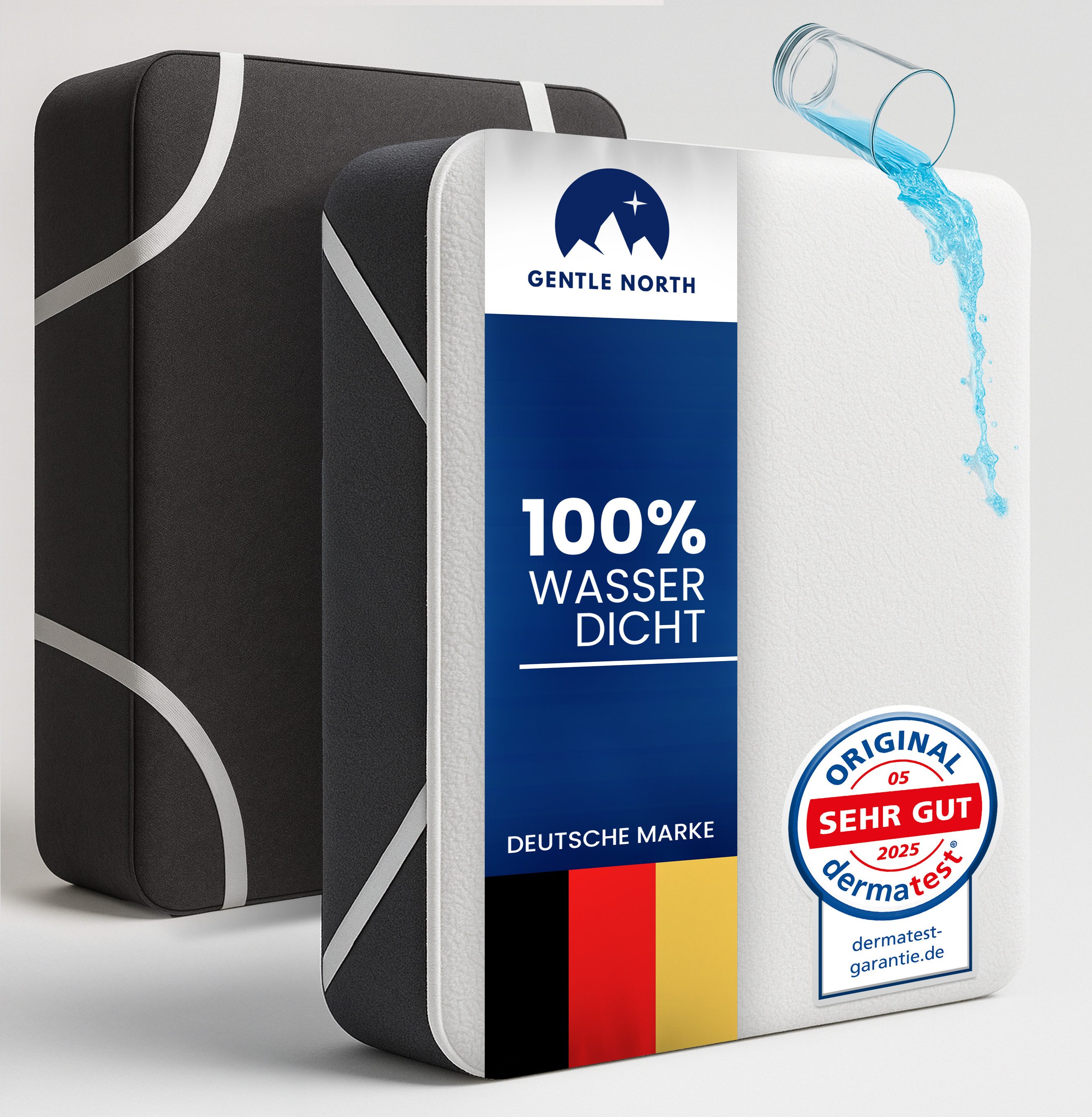 Matratzenschoner Matratzenauflage als Nässeschutz für Kinder o. Inkontinenz wasserdicht Gentle North, 100% wasserabweisend - wasserfest - allergikergeeignet - Eckbändern