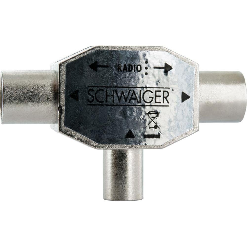 Schwaiger SAT-Verteiler ASV43531, 2-fach Aufsteckverteiler, Rundfunk Anschluss, silber, Verteiler