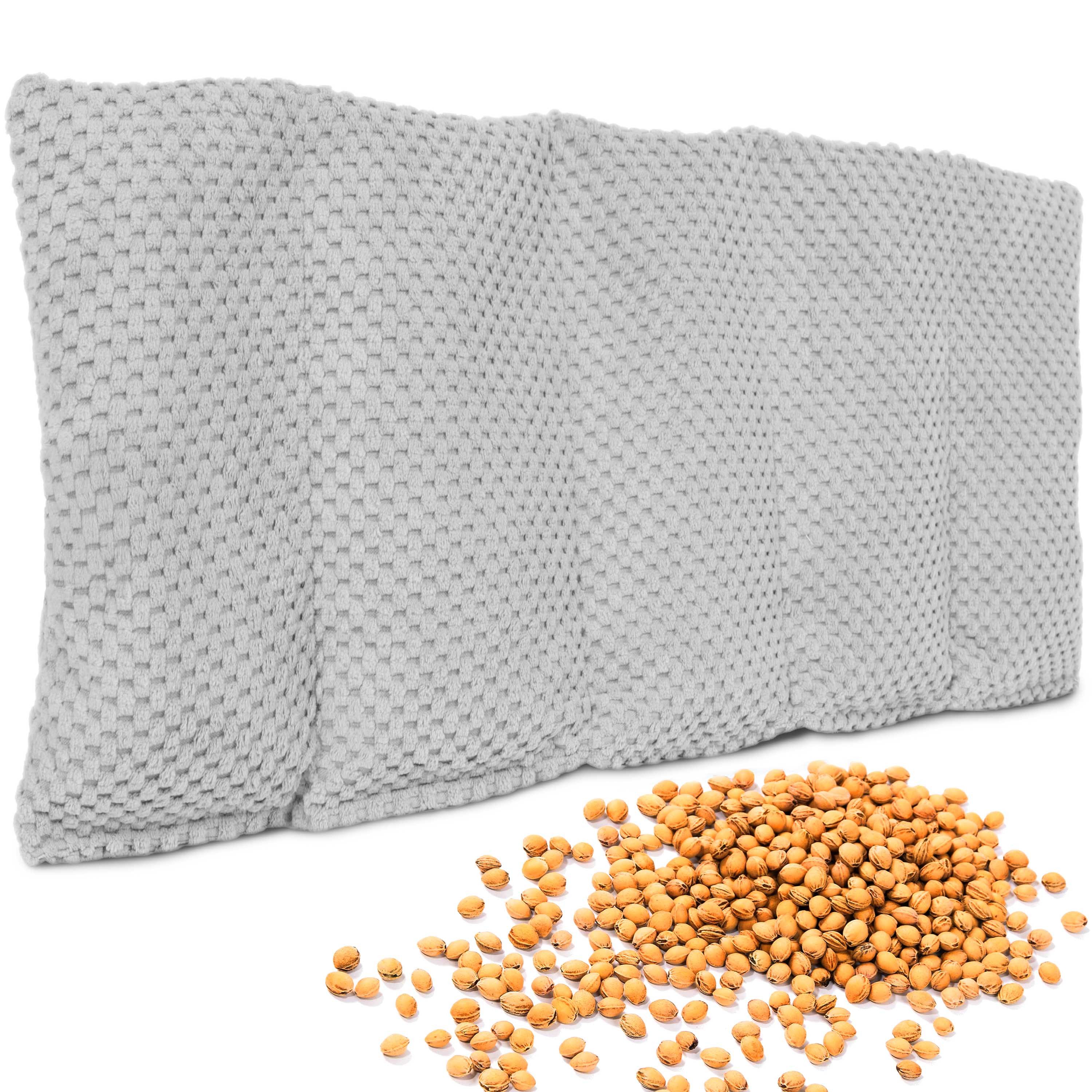 Amilian Подушка из вишневой косточки 55x20 cm – Грелки / Kältekissen mit 100 % Kirschkernen, mikrowellengeeignet, ideal zum Entspannen zu Hause, für Mikrowelle, Rücken, Nacken, Schulter, Bauch