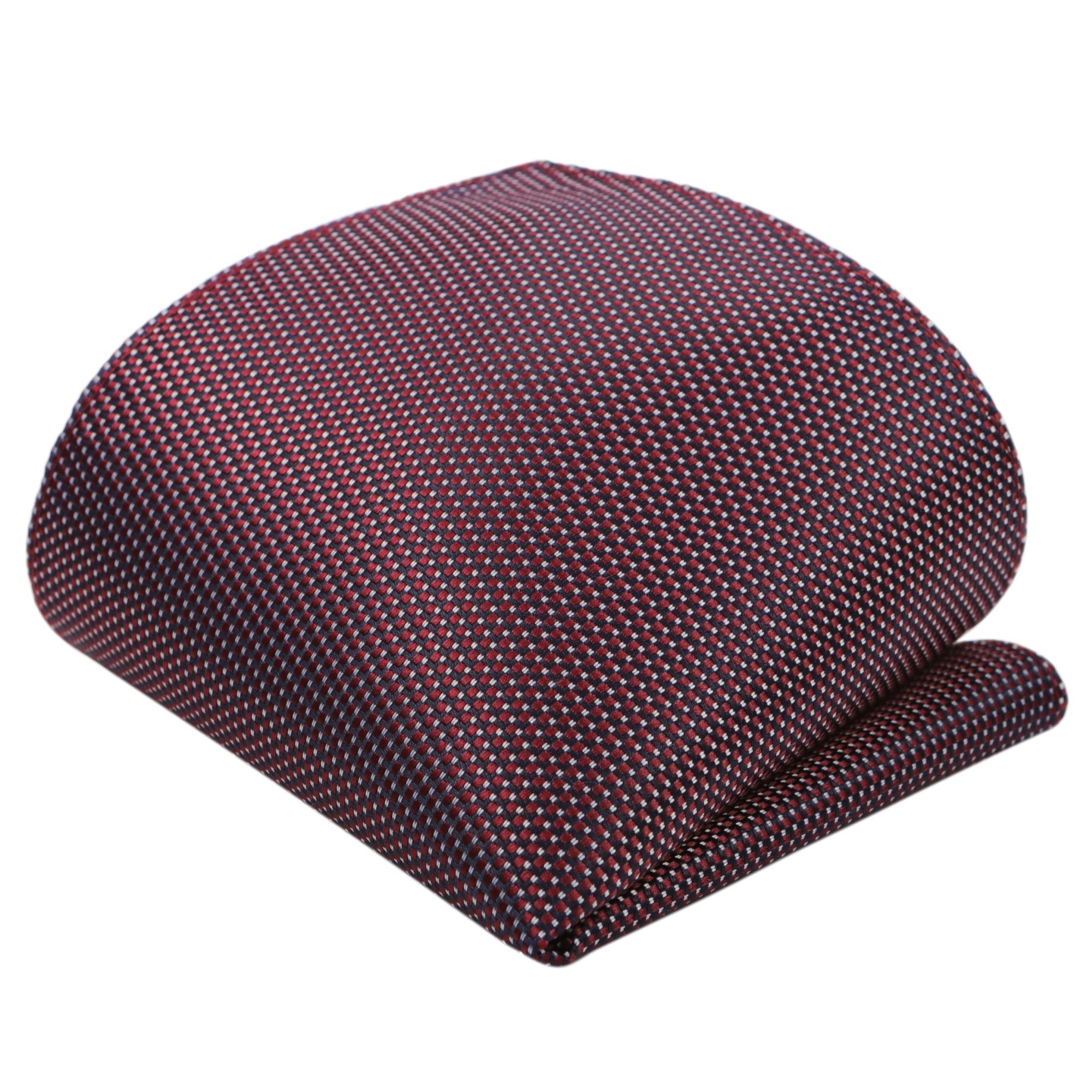 GASSANI Krawatte Dünne Schmale Extra Lange Jacquard Herren-Krawatte Fein Karo (Set, 2-St., 6cm, Slim-Fit, Schmal, Hochzeitskrawatte, mit Einstecktuch, Skinny) Grid, Klein-Kariert, Pique, Gepunktet, Matt, Seide-Touch