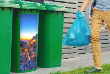MuchoWow Wandsticker Oia Santorini mit farbenprächtigem Sonnenuntergang in Griechenland (1 St), Mülleimer-aufkleber, Mülltonne, Sticker, Container, Abfalbehälter