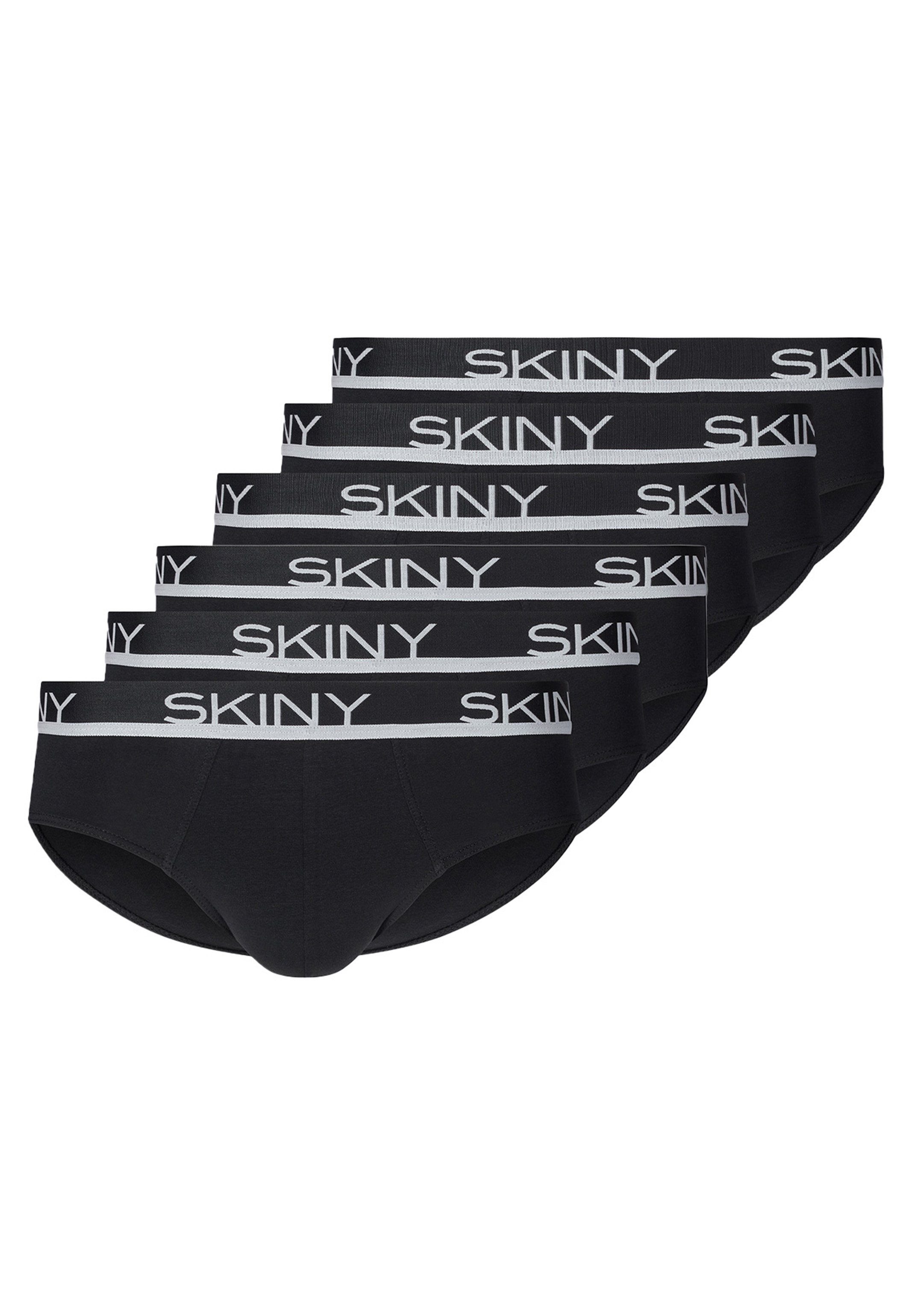 (Spar-Set, Eingriff Skiny Schwarz - Cotton - 6-St) Ohne Slip Baumwolle - 6er Slip / Pack Unterhose