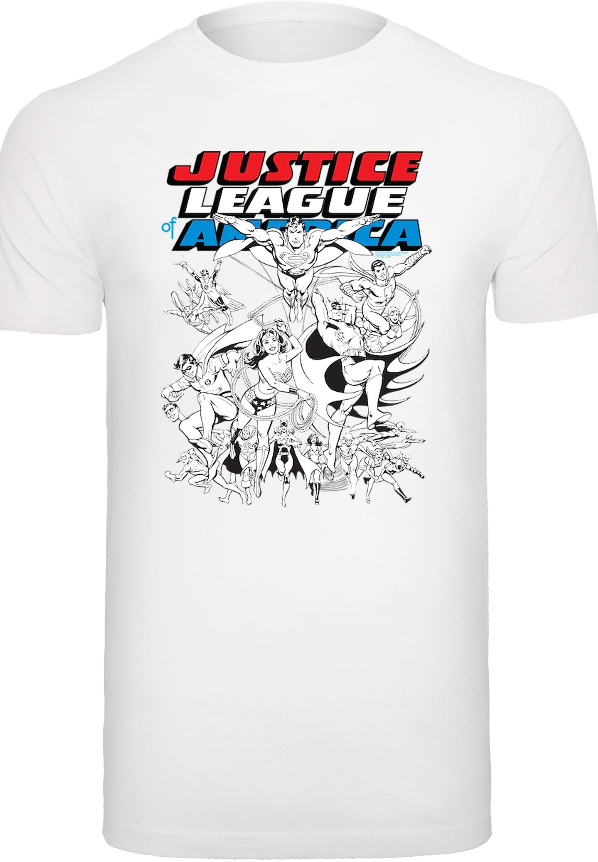 Herren Shirts F4NT4STIC T-Shirt DC Comics Justice League of America Mono Action Pose