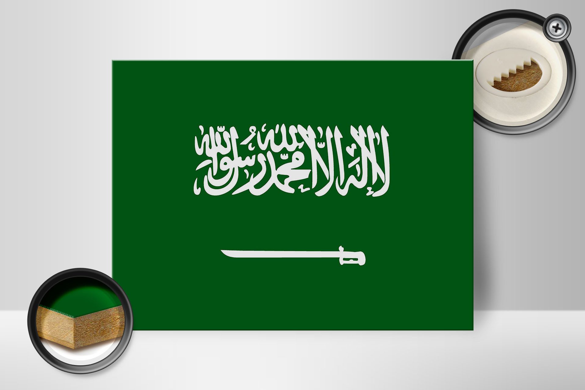 Femer GmbH Holzbild Flagge Saudi-Arabien 40x30cm Flag Saudi Arabia, Flaggen (1 St), Glatte Holzfaserplatte (MDF), vorn beschichtet