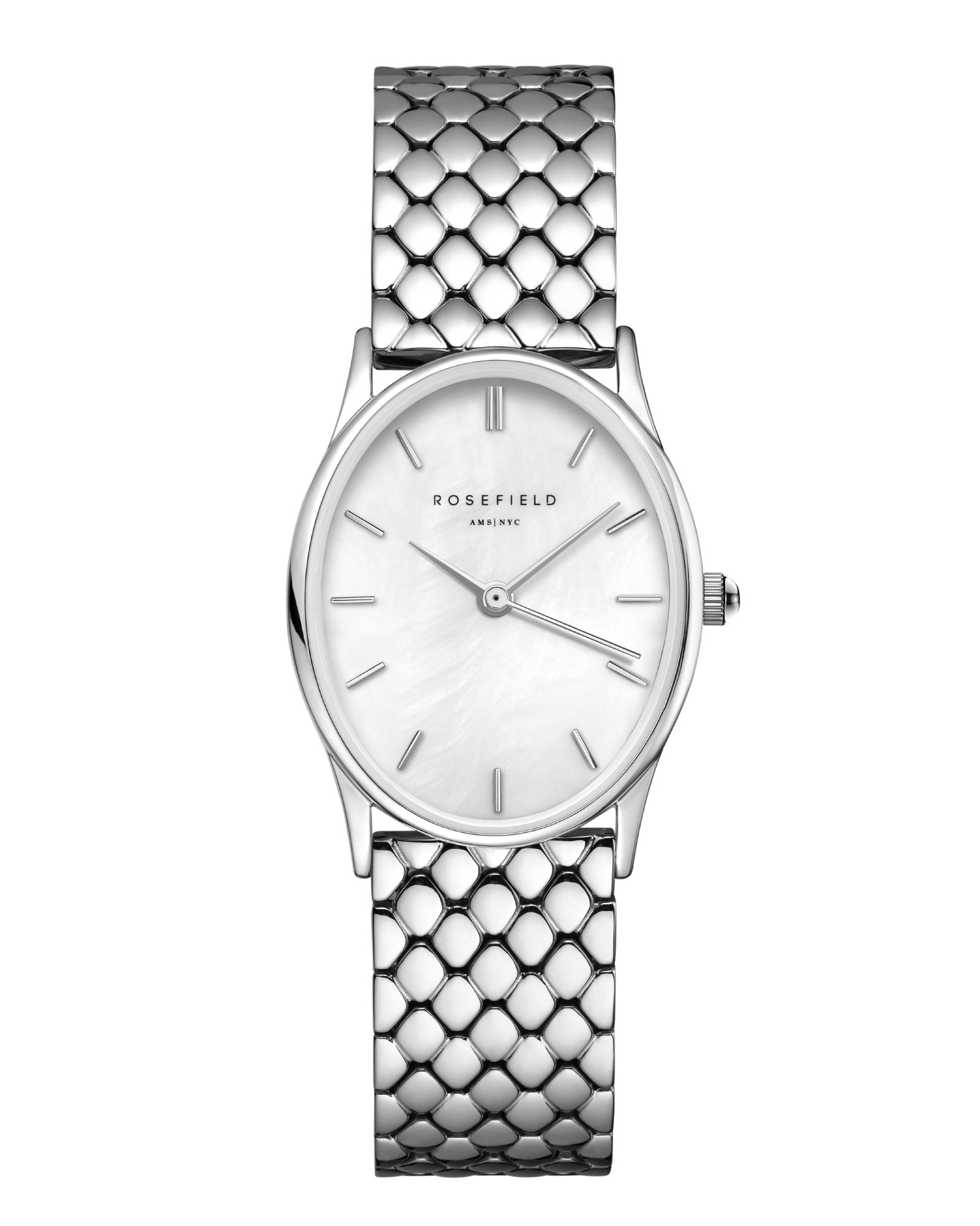 ROSEFIELD Quarzuhr ROSEFIELD Damenuhr Oval 29mm Silberfarben
