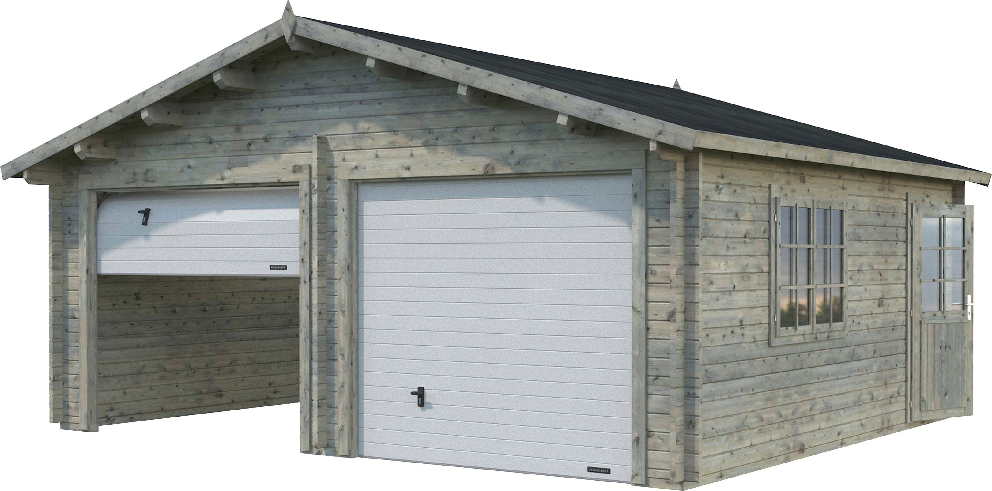 Palmako Garage Roger, BxTxH: 629x565x310 cm, mit Sektionaltor, grau | Garagen