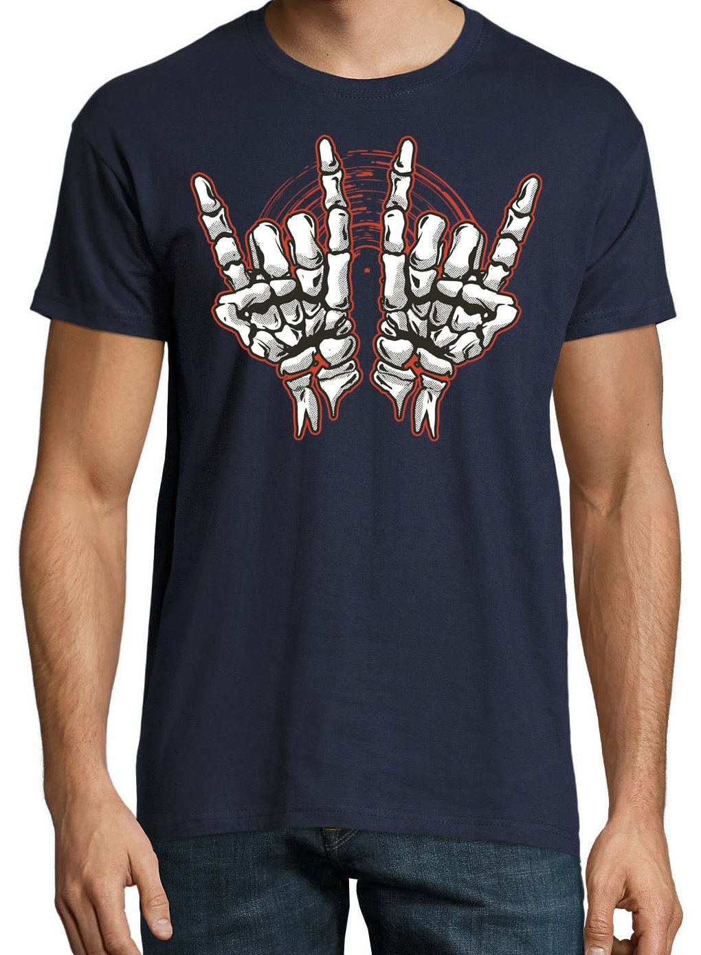 Youth Designz T-Shirt Skelett Hand Rock'n'Roll günstig online kaufen