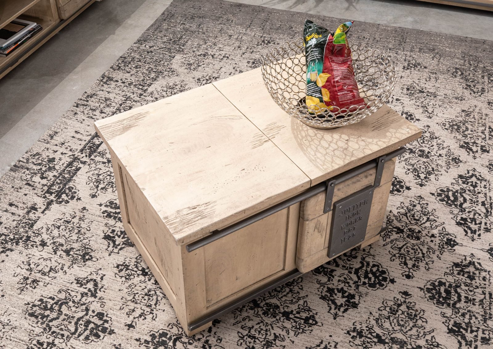 Massivmoebel24 Truhe (1 St., Truhe Mango 76x51x46 whitewash lackiert RAILWA günstig online kaufen