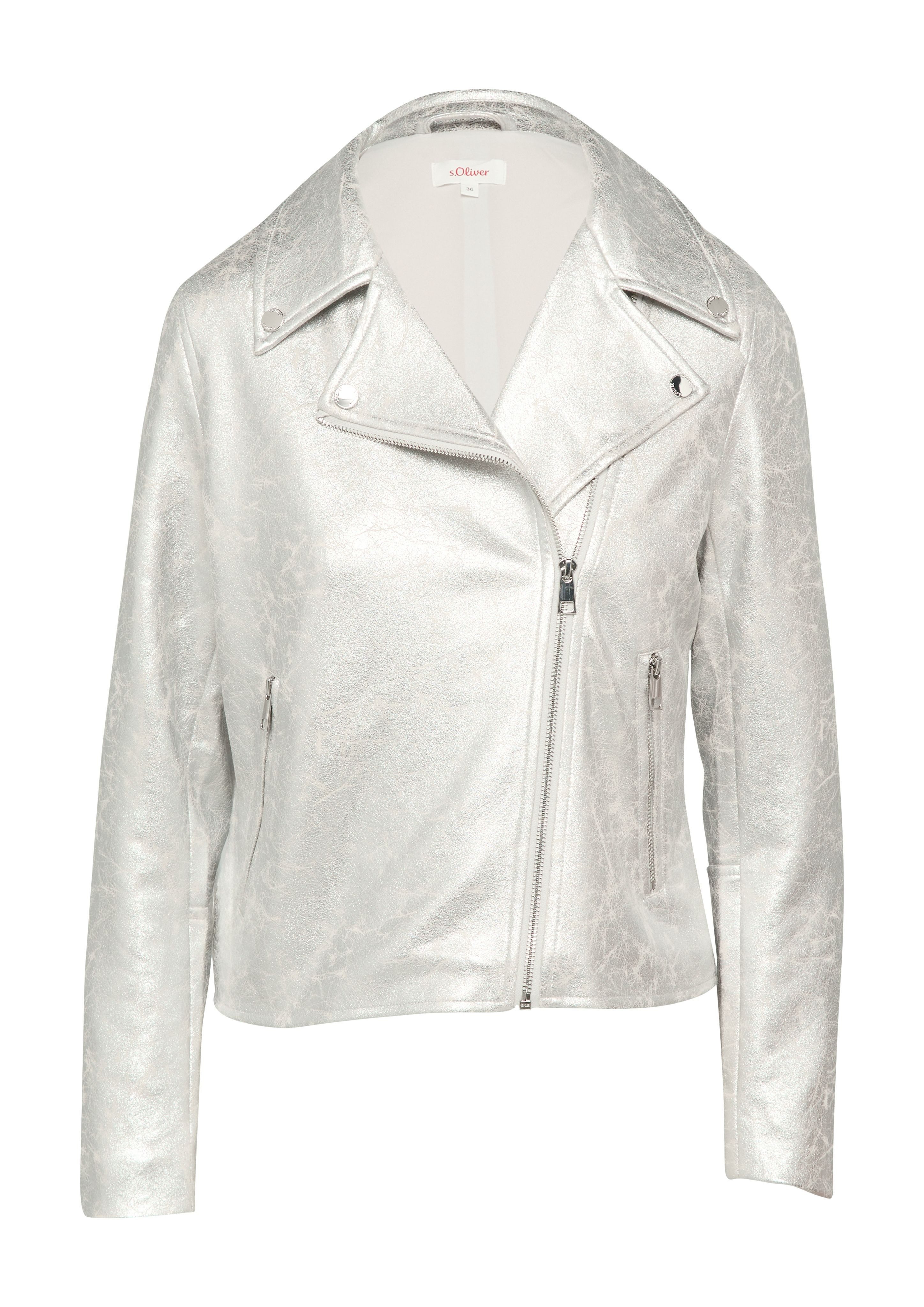 s.Oliver Funktionsjacke Bikerjacke in Veloursleder-Optik günstig online kaufen