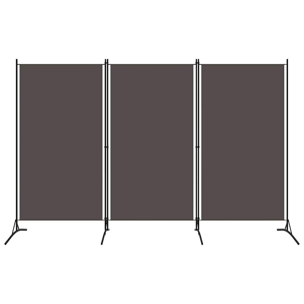 furnicato Raumteiler 260 x 180 cm Anthrazit, 1-tlg., Klappbarer Sichtschutz mit 3 Elementen für dein Büro oder Wohnzimmer