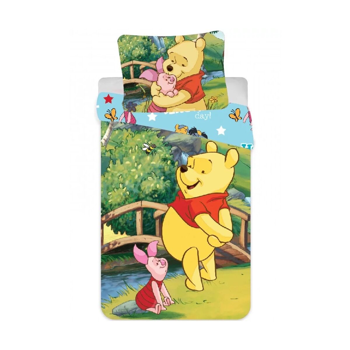 Disney Kinderbettwäsche Disney Winnie Puuh Bridge Kinderbettwäsche 90×140cm, 40×55