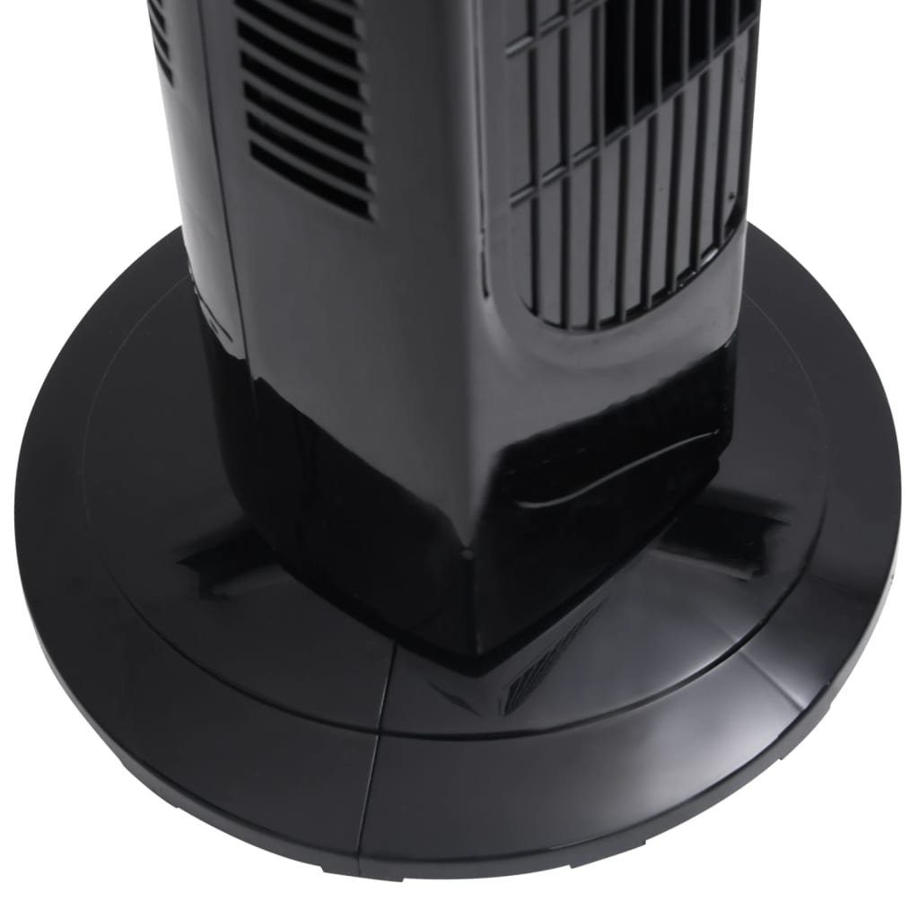 Schwarz Tischventilator und cm Φ24x80 Timer Fernbedienung mit Turmventilator vidaXL