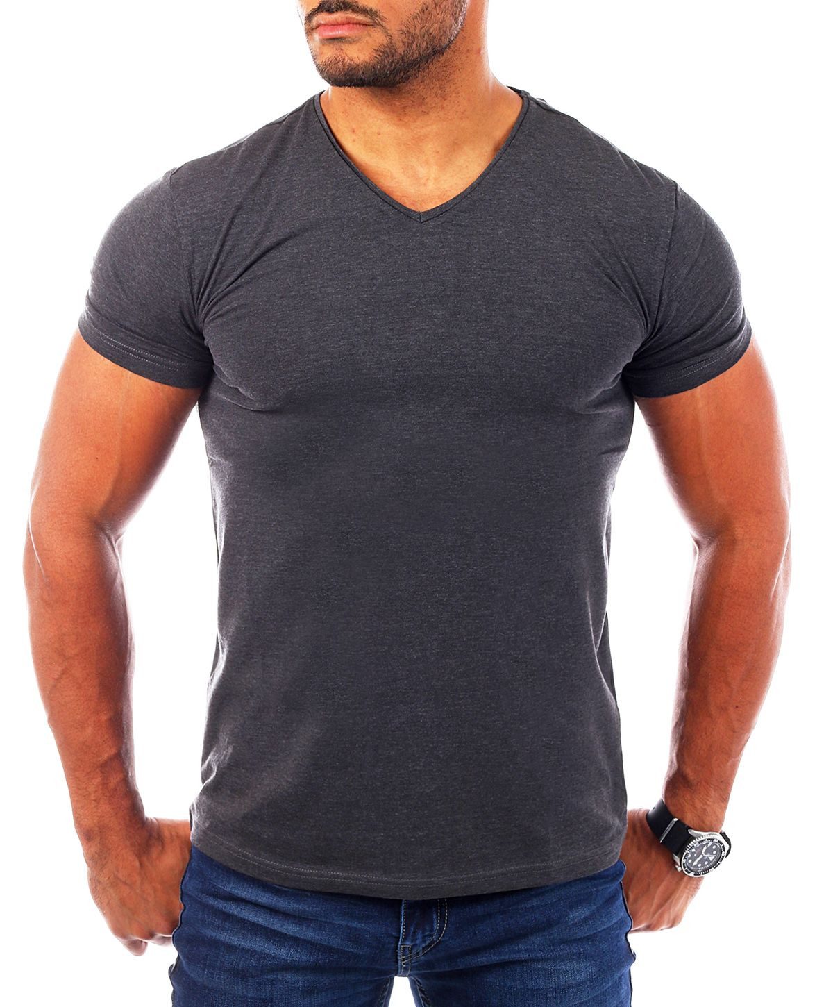 Young & Rich T-Shirt Herren Uni Basic V-neck V-Ausschnitt Unterziehshirt 17 günstig online kaufen