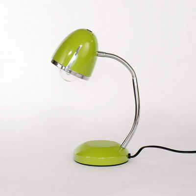 Licht-Erlebnisse Nachttischlampe »POCATELLO«, Schreibtischleuchte Grün Metall Retro 36cm hoch E27 Büro