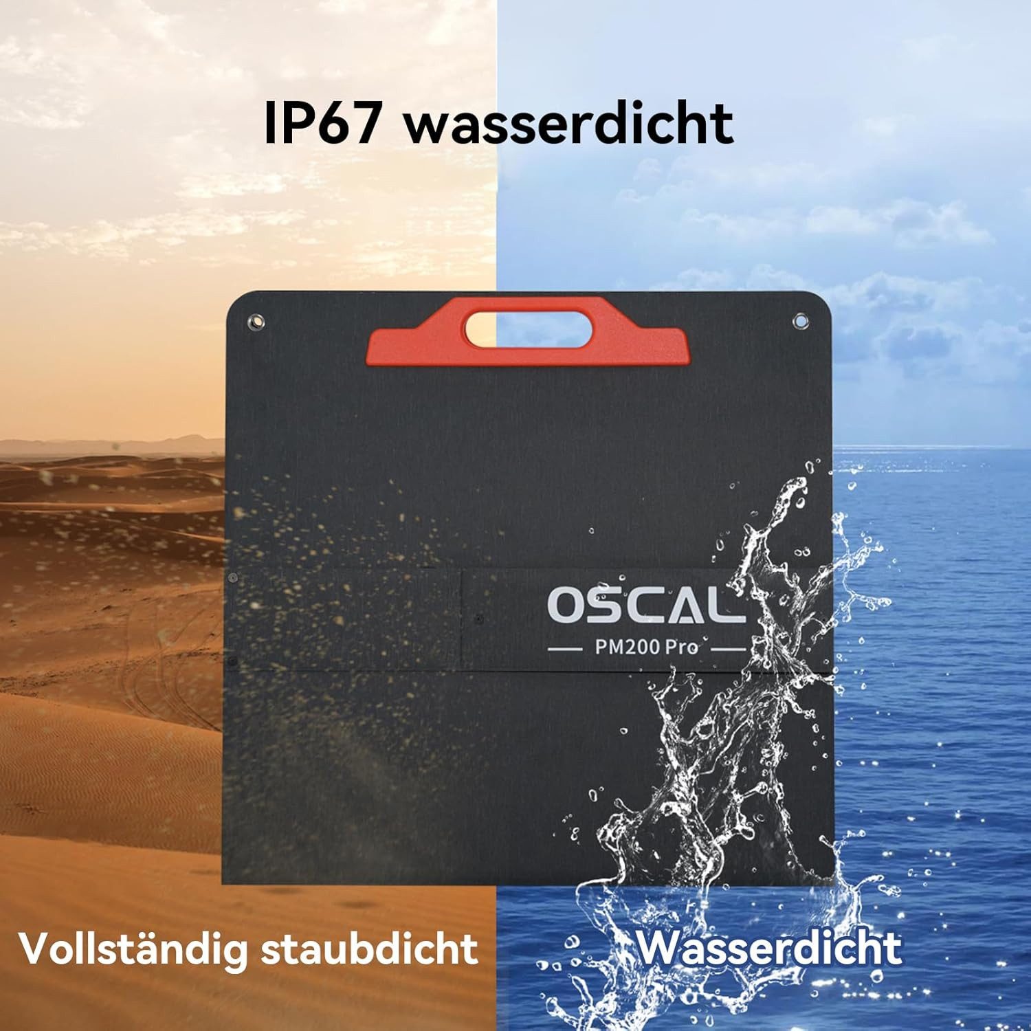OSCAL Solarmodul Solarpanel 200W/400W 23% Monokristallines,wasserdichtes Solarladegerät, (1-St), Solar Ladegerät für Powerstastion – Bild 4 von 5