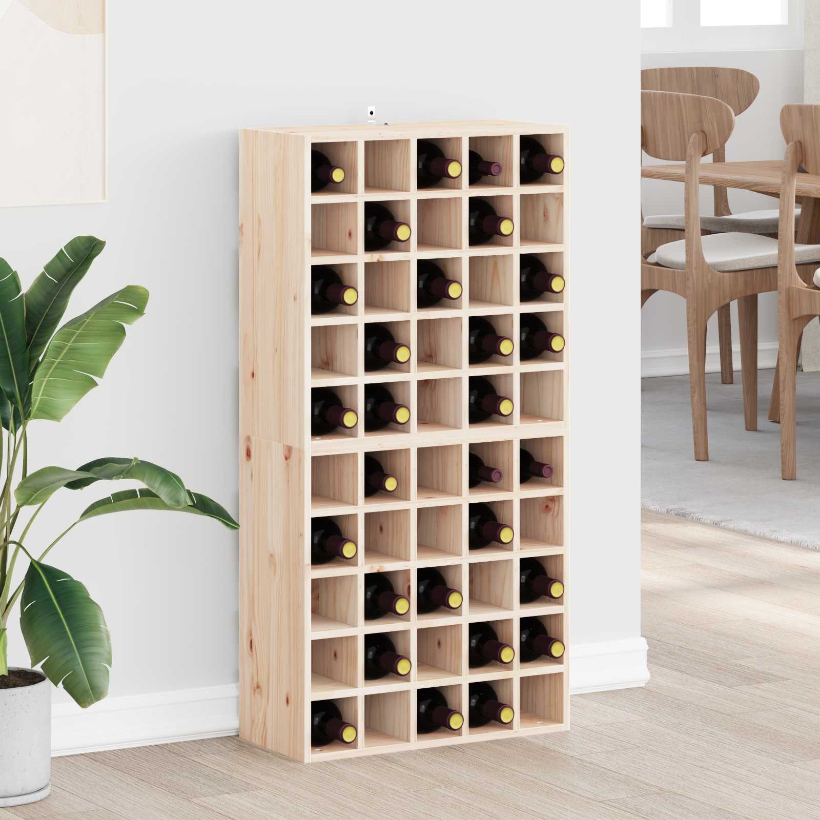 vidaXL Barschrank Weinregal 2 stk. Natur 56 x 25 x 56 cm Massives Kiefernholz (2-St)