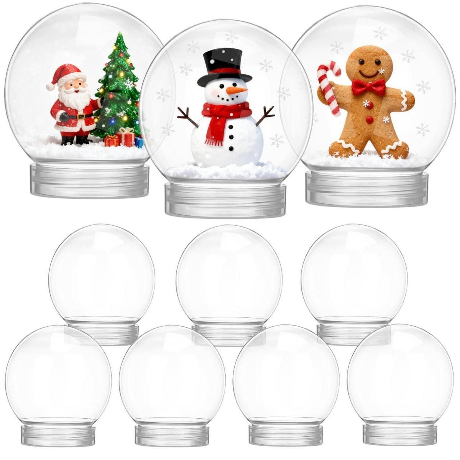 LuxusKollektion Schneekugel Schneekugel Bastelset 10 Stück 270ml transparent