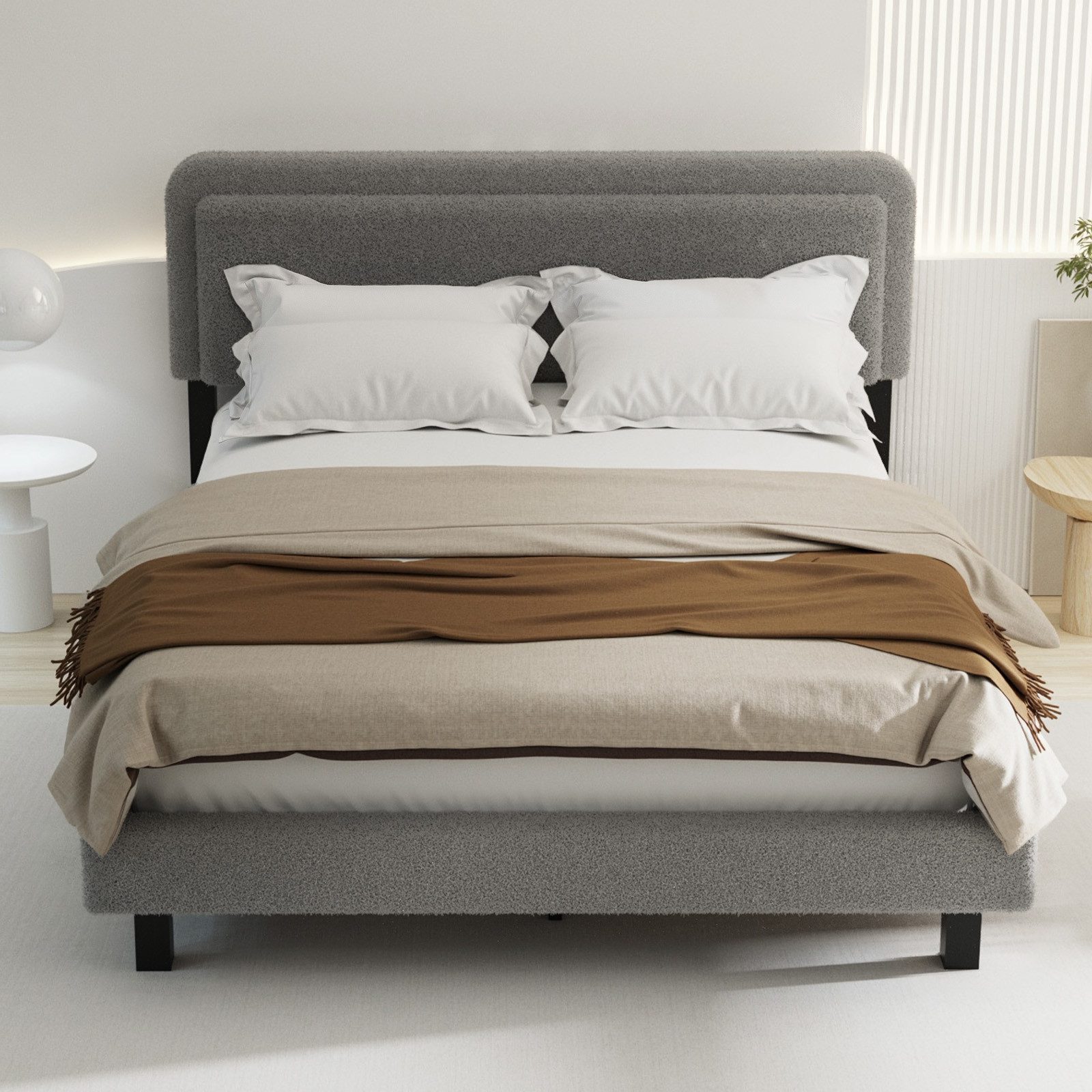 oyajia Polsterbett Doppelbett 140x200/160x200cm mit Lattenrost und Kopfteil günstig online kaufen