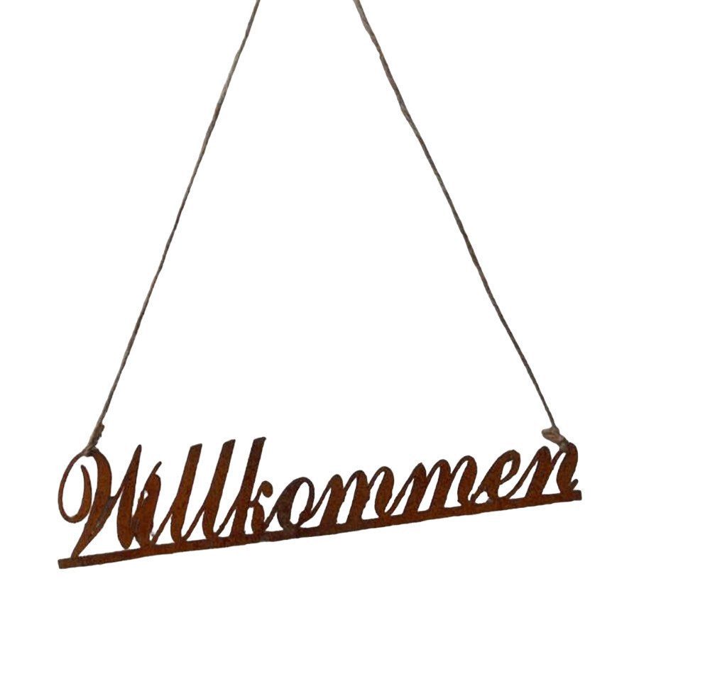 Deko-Impression Hängedekoration Dekoratives Eisenschild Schriftzug Willkommen Welcome Eisen Rost 25 cm (1 St)