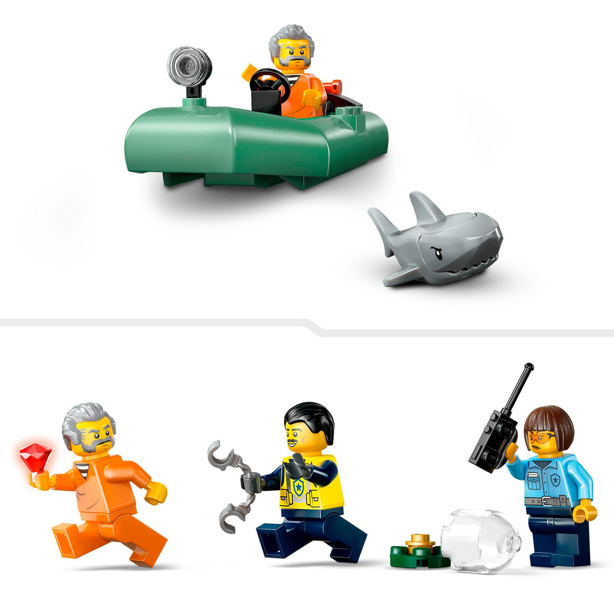 LEGO® Verfolgungsjagd im Polizeiboot (60456), LEGO City Konstruktionsspielsteine, (264 St), Made in Europe – Bild 5 von 5
