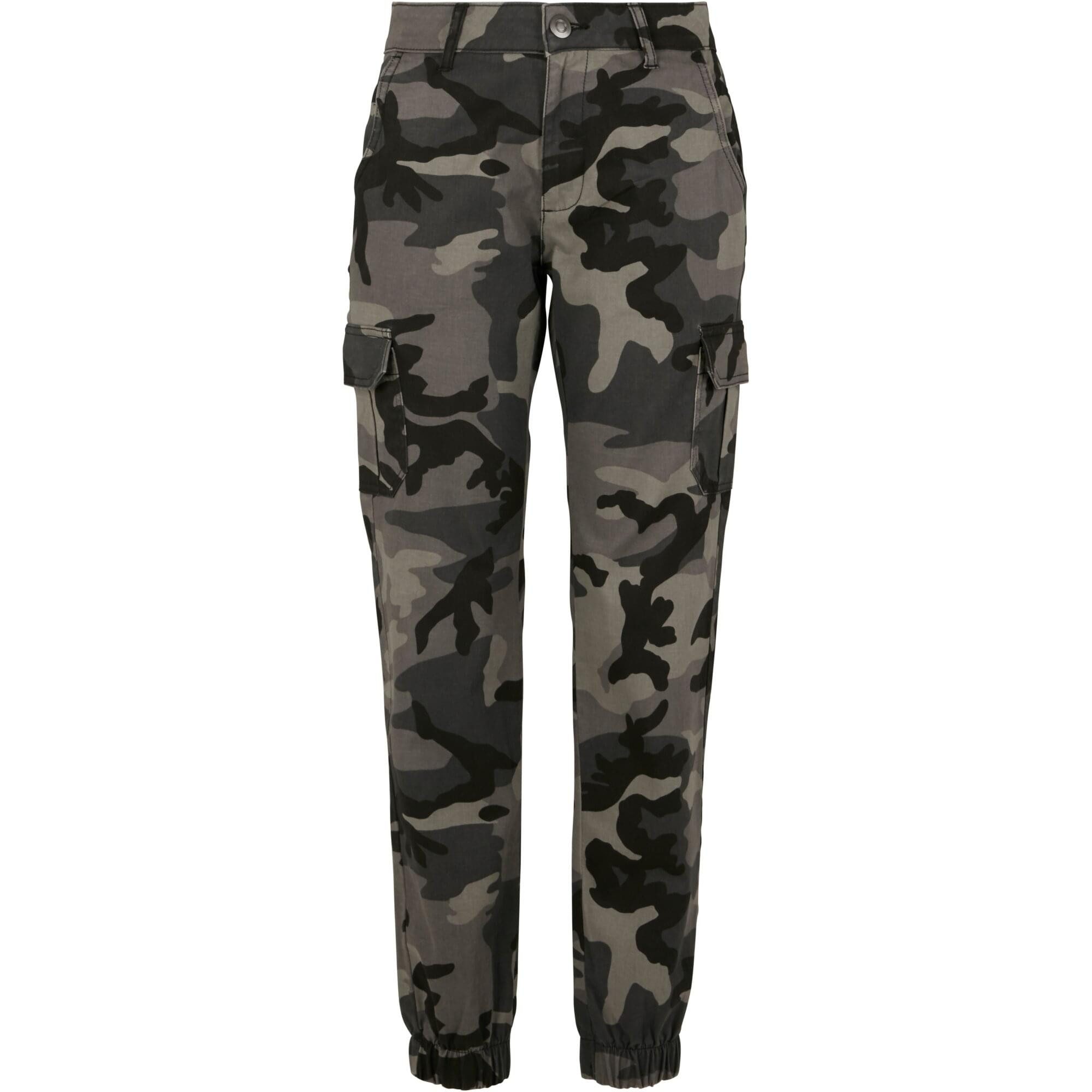 URBAN CLASSICS Cargohose Damen Ladies High Waist Camo Cargo Pants