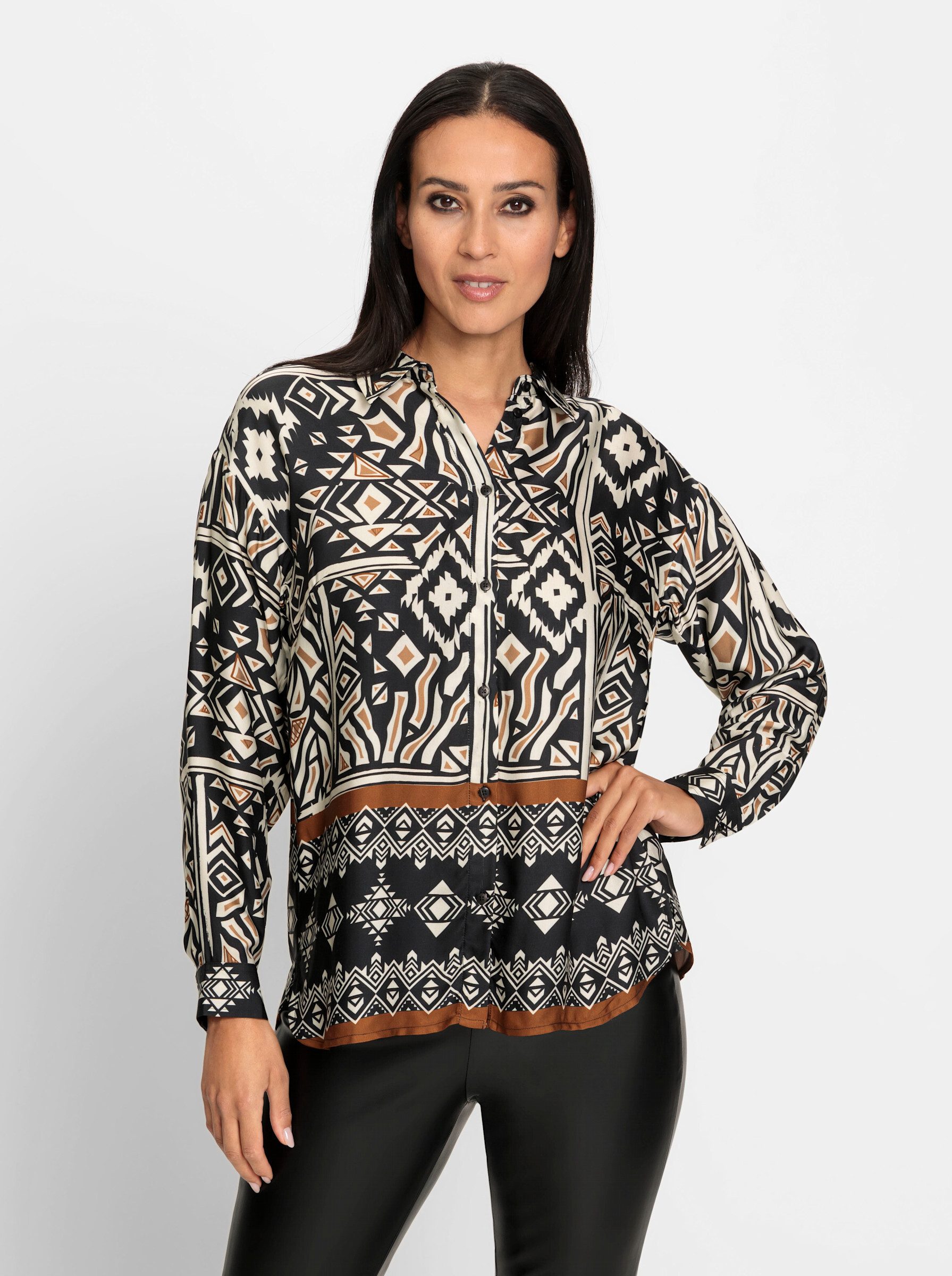 Klassische Bluse Druckbluse