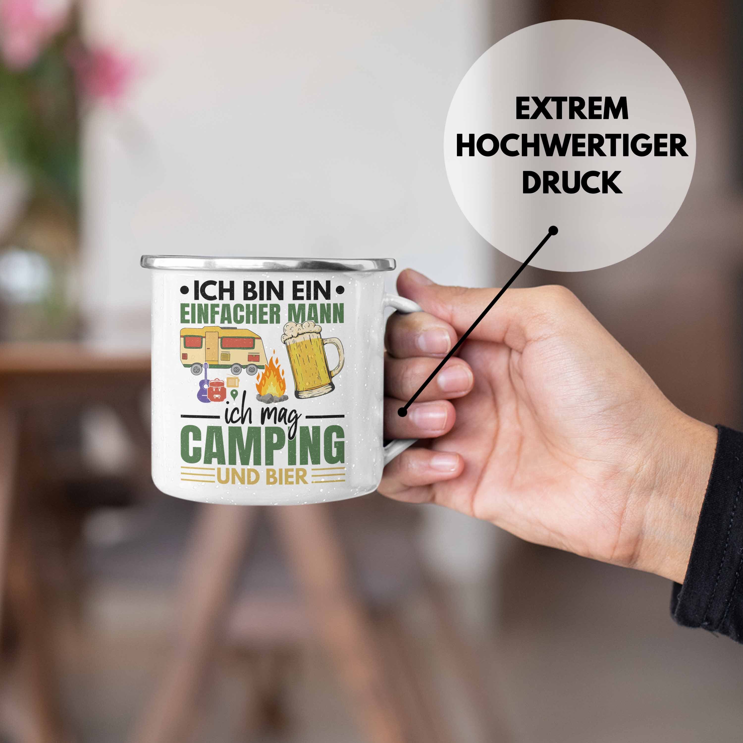 Einfacher Wohnmobilfahrer Bin Camper Trendation Mann Geschenkidee Emaille Wohnmobil - Silber Trendation Lustig Geschenk Thermotasse Tasse Ein Ich