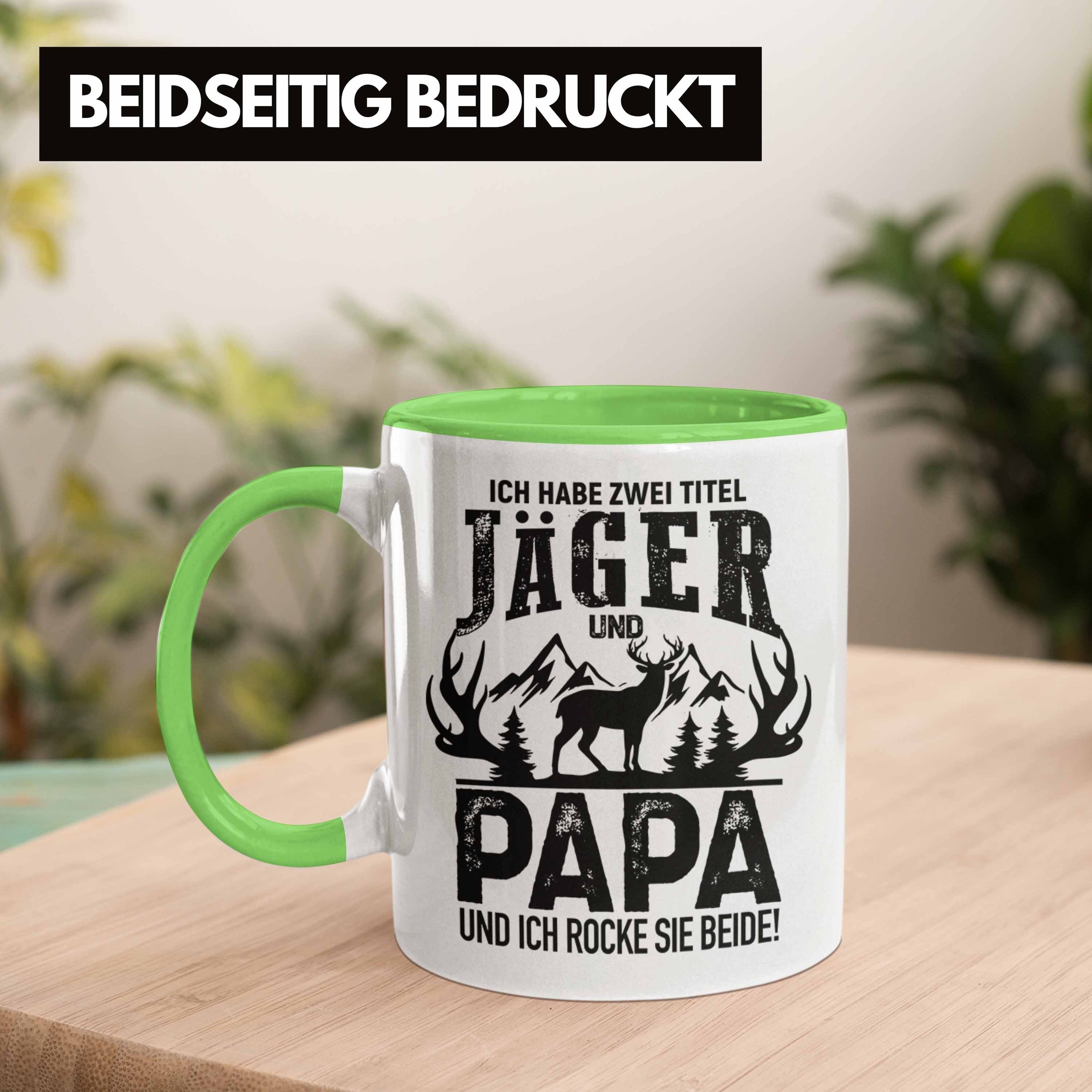 Tasse Geschenkidee Trendation Vatertag Jäger Tasse - Grün und Jäger für Geschenk Trendation Papa Spruch Männer