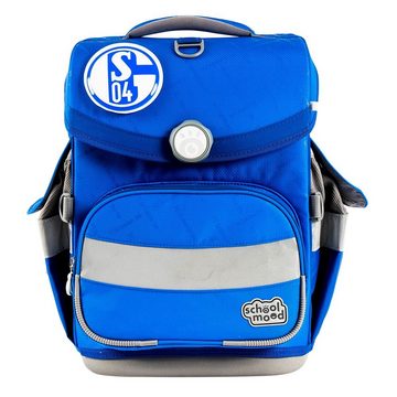 SCHOOL-MOOD® Schulranzen Timeless Air+ für Jungen von der 1. bis 4. Klasse (Set, 6-tlg), im FC Schalke 04 Stil mit passenden Patchies