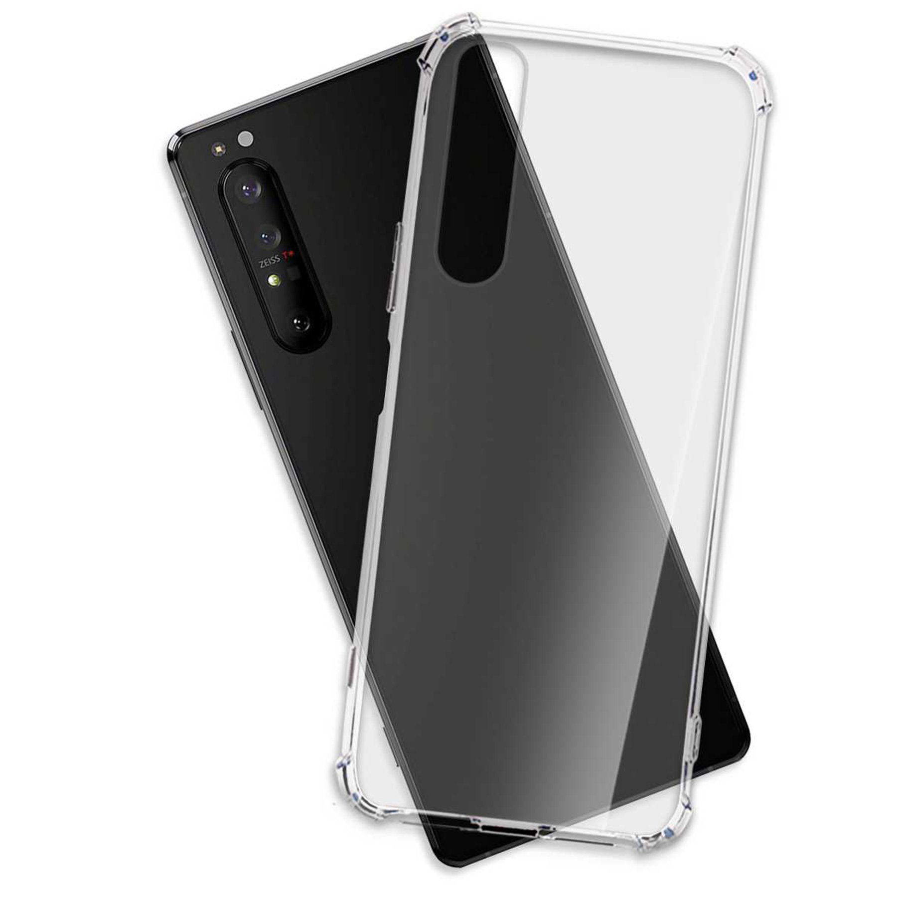 mtb more energy Smartphone-Hülle Clear Armor Case für Sony Xperia 1 II, Transparente TPU Schutzhülle Case Backcover mit Anti-Shock Verstärkung