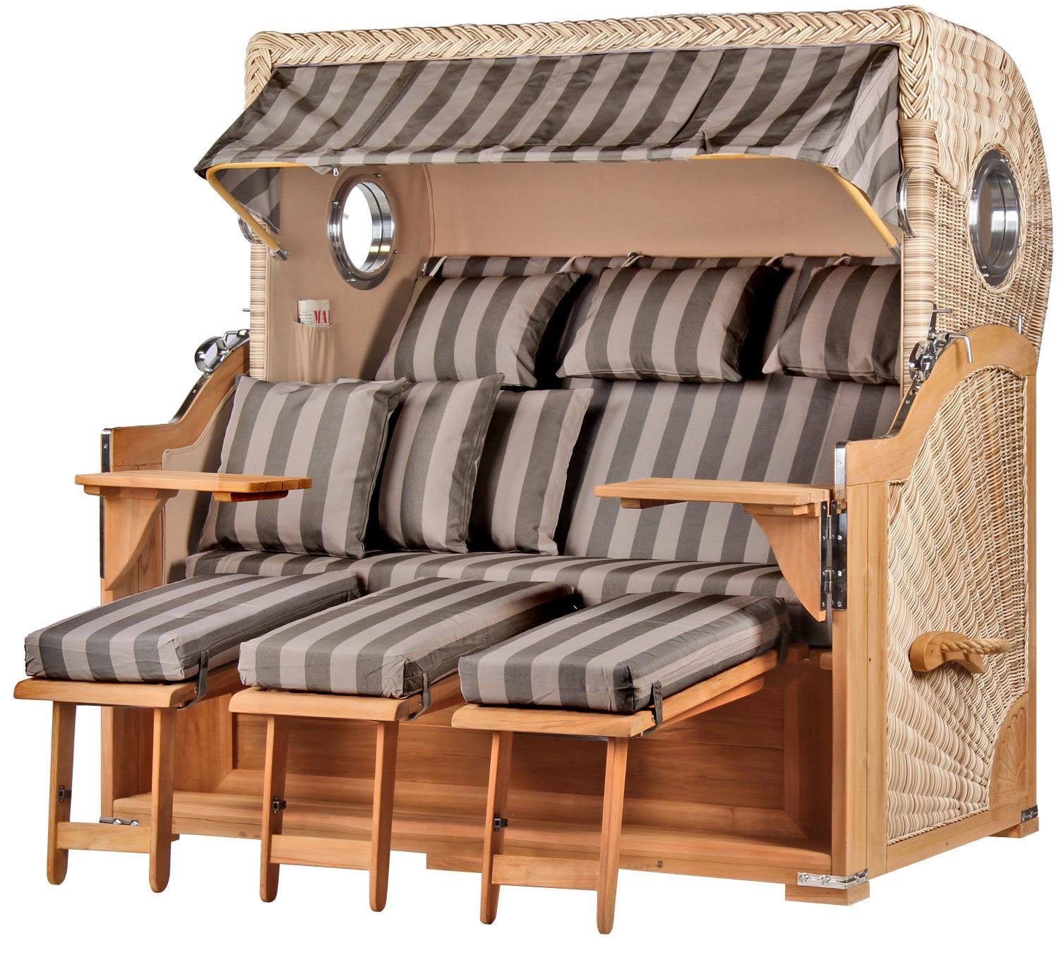 bene living Strandkorb Königssee 3Sitzer Teak PE shell Modell 537